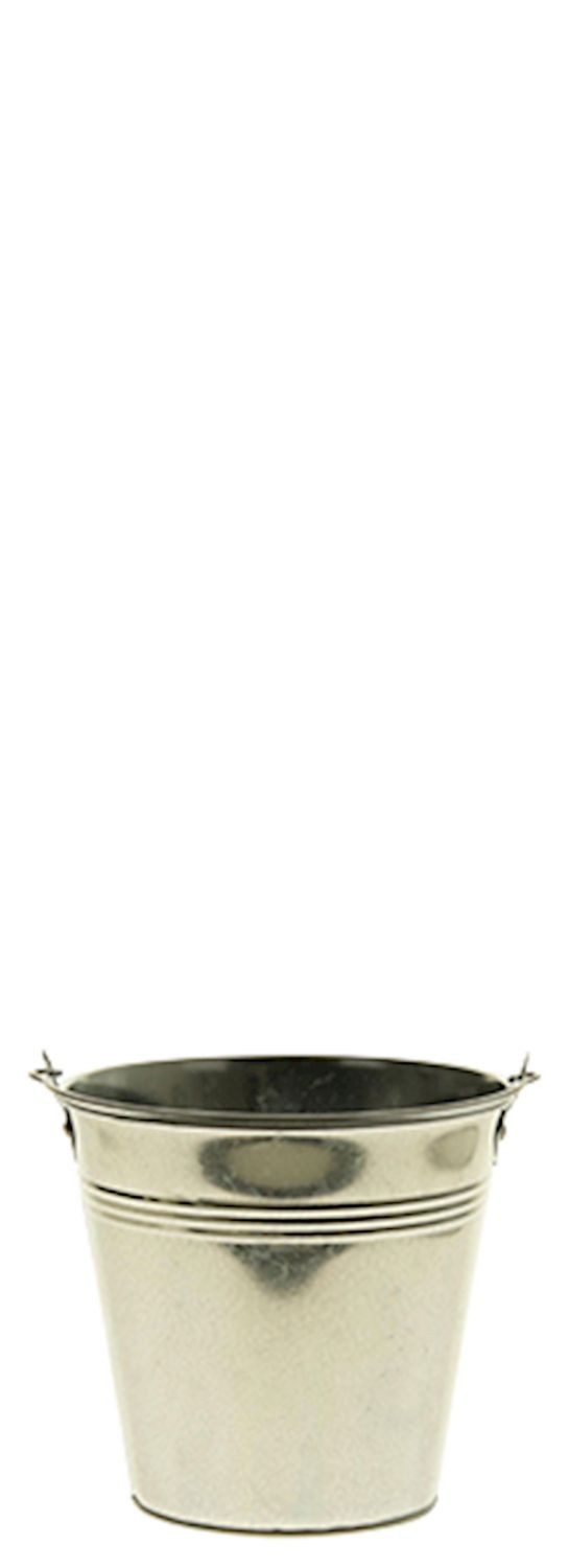 INNA-Glas Blumentopf Zinkeimer DEVIS mit Henkel, Silber, 9,6 cm, Ø 11 cm