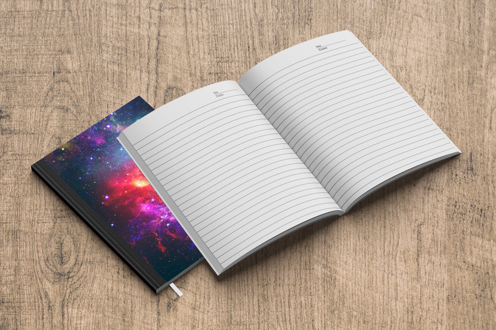 Farben, Tagebuch, A5, Haushaltsbuch Weltraum Merkzettel, Sterne Notizbuch Journal, MuchoWow - 98 Notizheft, Seiten, -