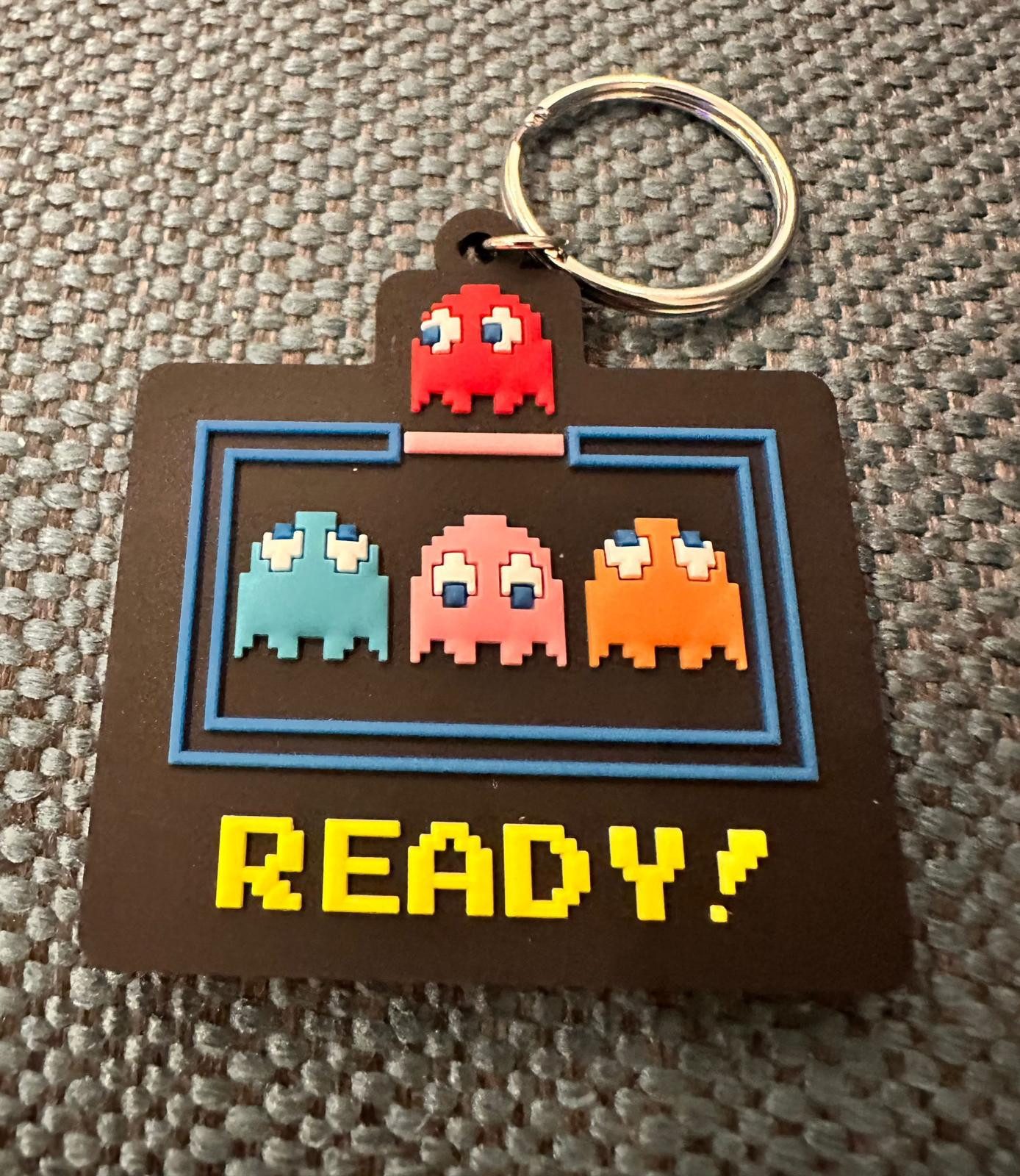 PYRAMID Schlüsselanhänger Schlüsselanhänger 5cm Kinder Mini Anhänger keychain Pac-Man gelb 4er, Pac Man das Spiel als Schlüsselanhänger Pac-Man