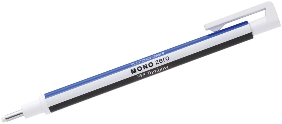 TOMBOW Radiergummi Radierminenhalter Mono Graph runde Spitze 2,3 mm nachfüllbar weiß/blau