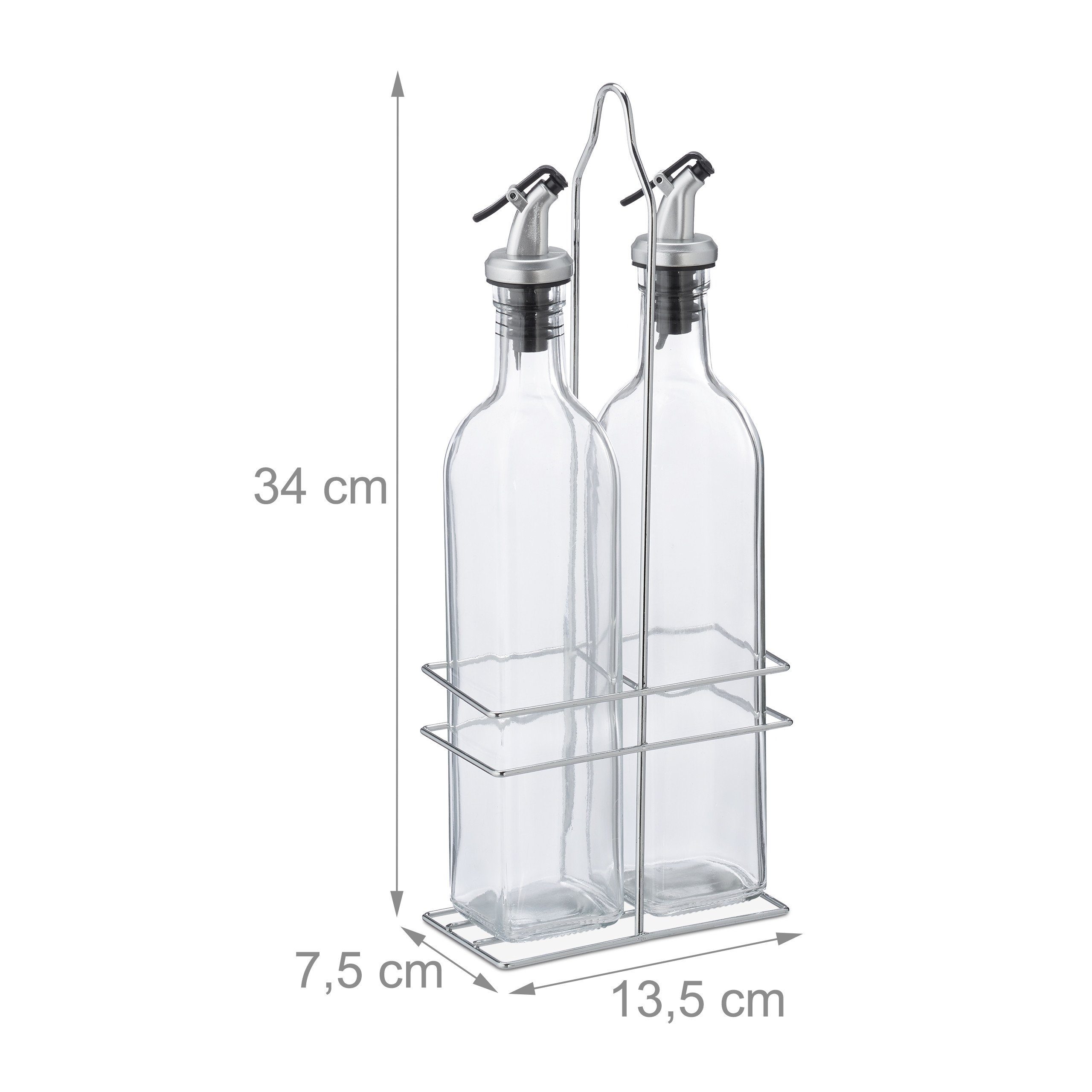 relaxdays Ölspender Essig- und Ölspender im Gestell