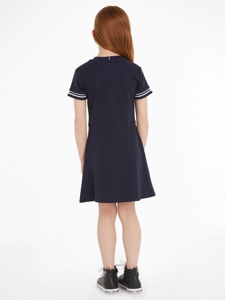 Tommy Hilfiger Jerseykleid RUFFLE RIB KNIT DRESS mit Rippenstruktur,  Angenehmes Material für einen hohen Tragekomfort