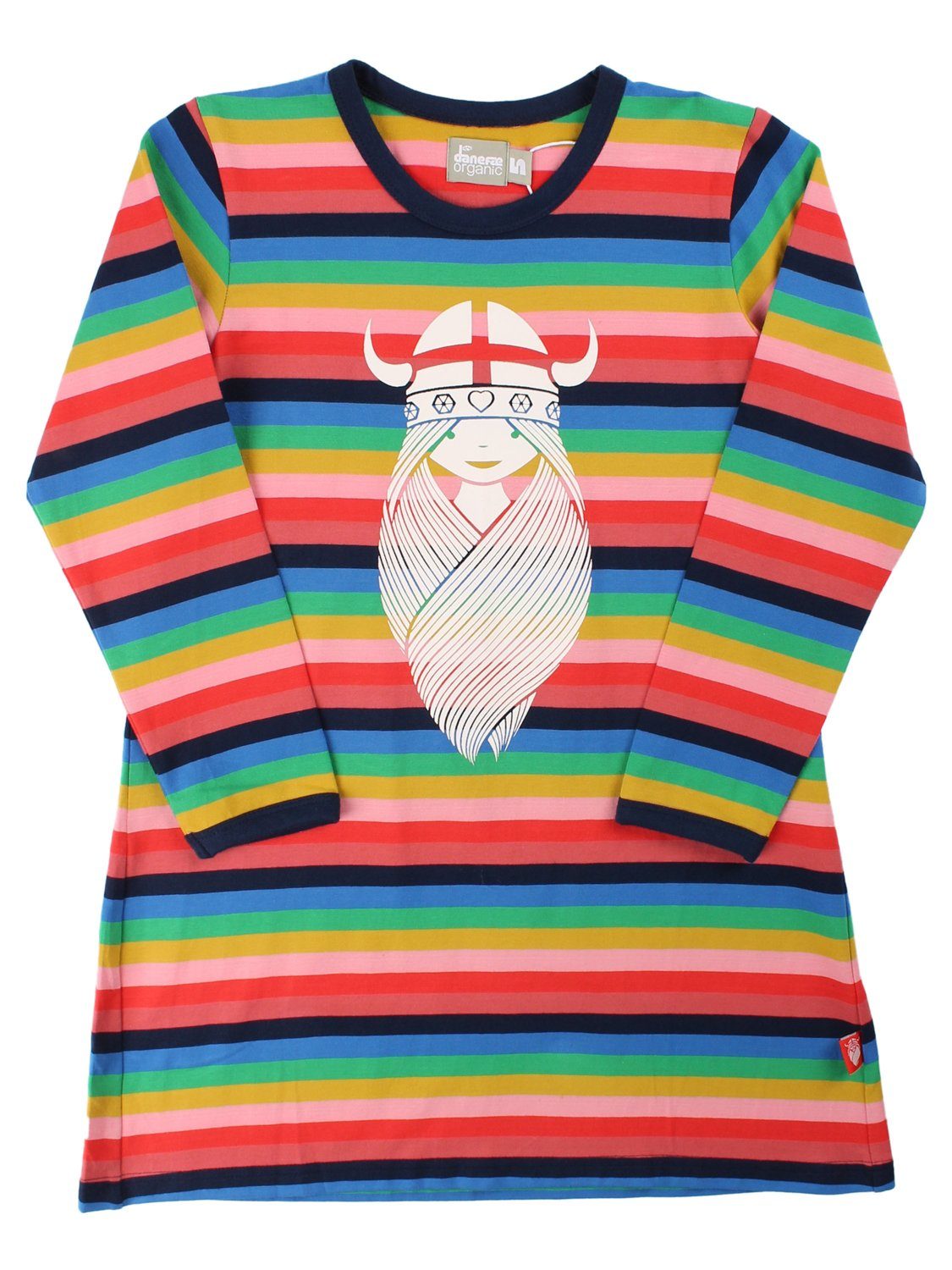 Danefae Shirtkleid Danefae Langarmkleid bunte Streifen Freya Wikinger Mädchen