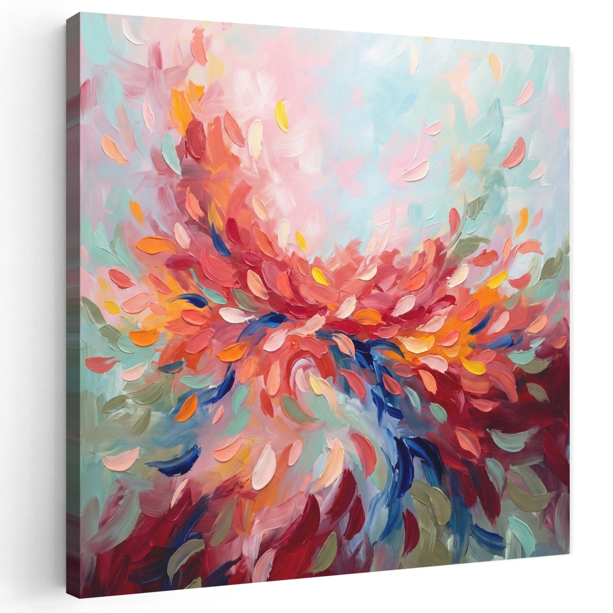 OneMillionCanvasses® Leinwandbild Blumen - Abstrakt - Kunst - Modern, Fotodruck (1 St), Wandbild, Deko Schlafzimmer Wohnzimmer Flur 20x20 cm