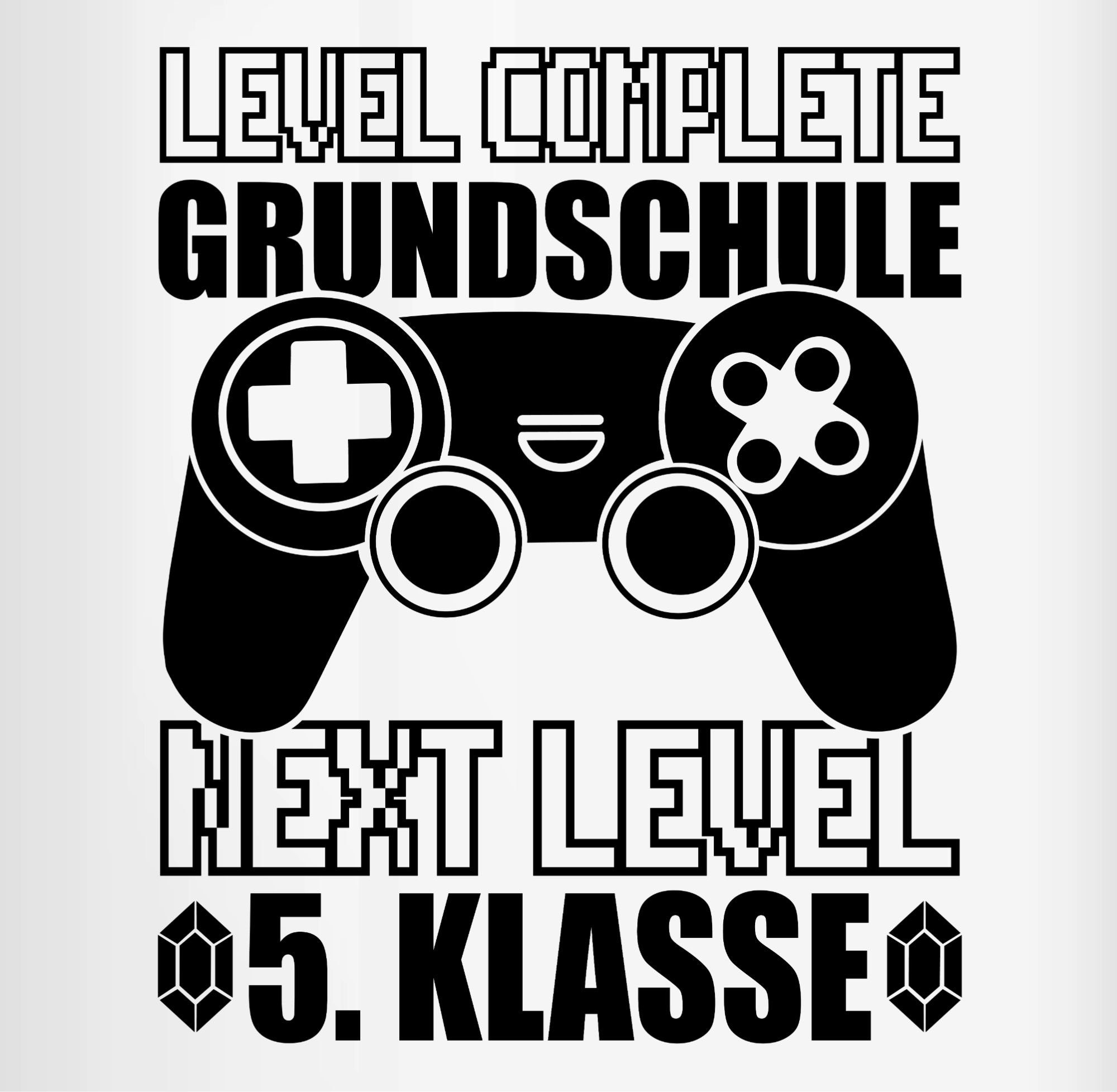 Shirtracer Tasse Level complete - Grundschule Next Level 5. Klasse, Keramik, Einschulung Geschenk Tasse