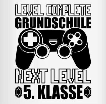 Shirtracer Tasse Level complete - Grundschule Next Level 5. Klasse, Keramik, Einschulung Geschenk Tasse
