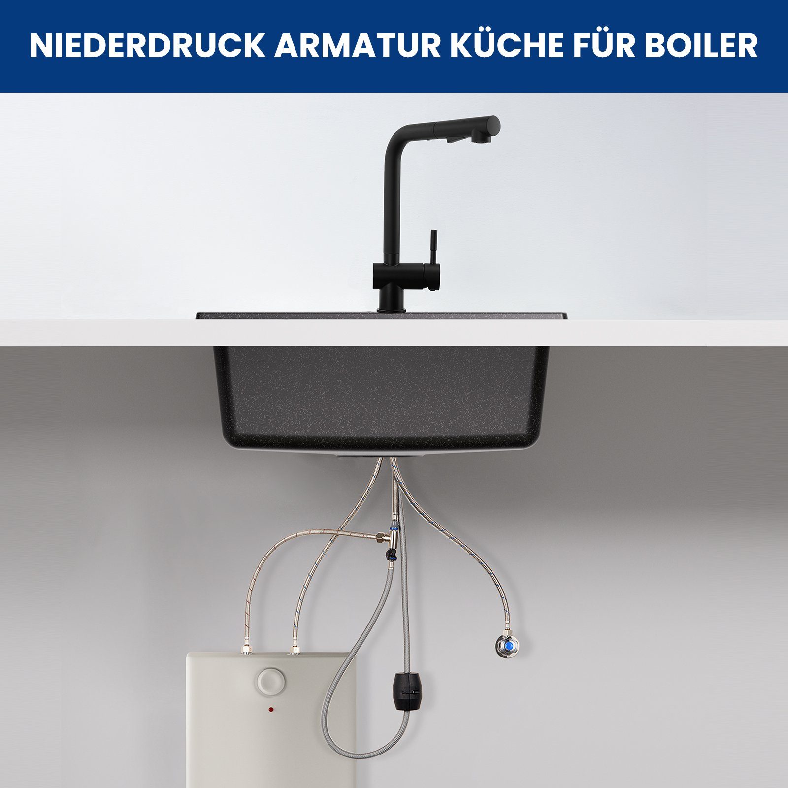 Niederdruck Küchenarmatur Wasserauslassmodus 2 Küchenarmatur CECIPA Schwarz Küchenarmatur