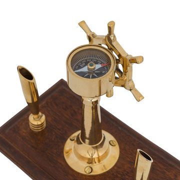 Aubaho Organizer Stiftehalter Schreibtisch Kompass Steuerrad Schiff Maritim Nautik Antik-Stil