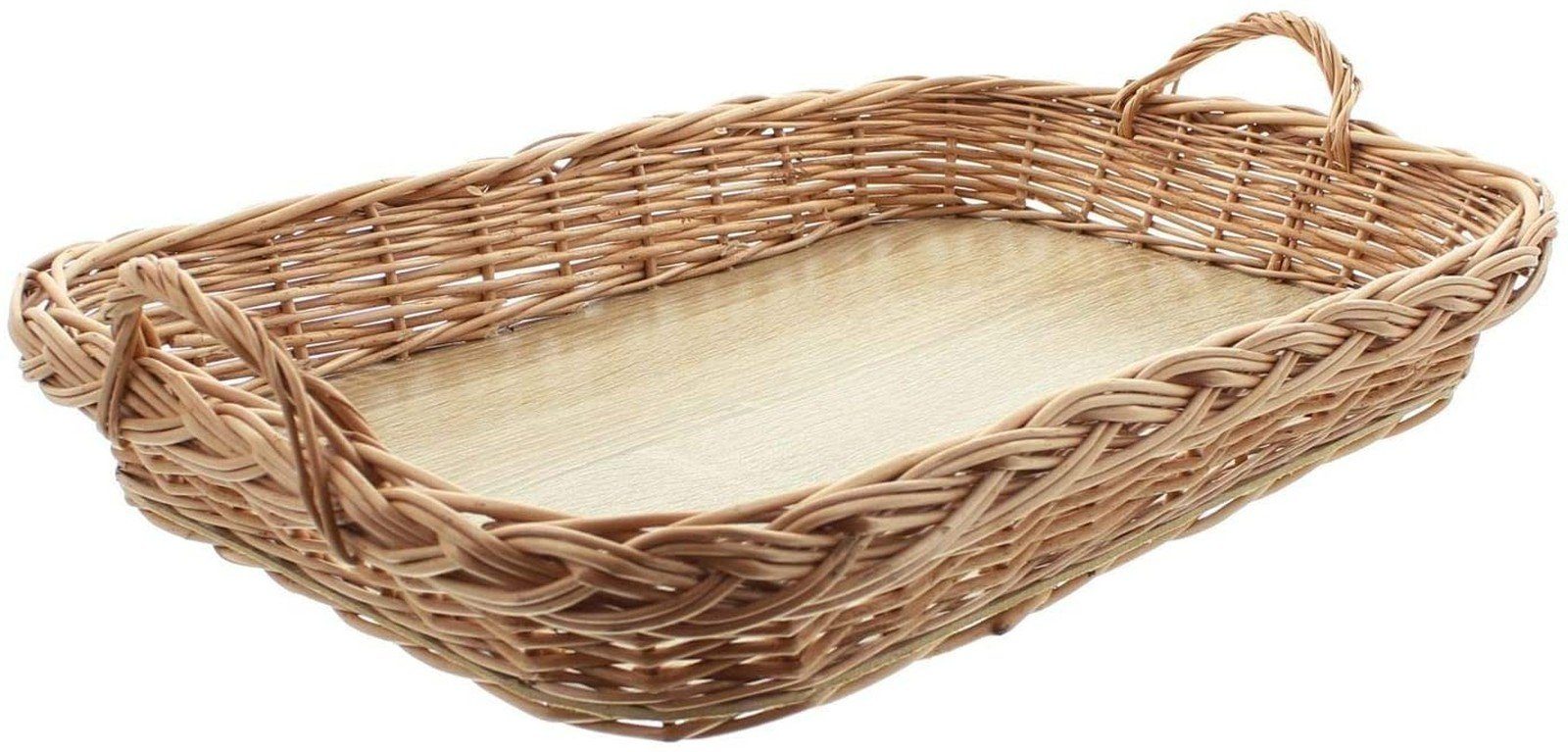 Tablett aus Weide, 50x35 cm groß, mit Griffen, Serviertablett, Korbtablett
