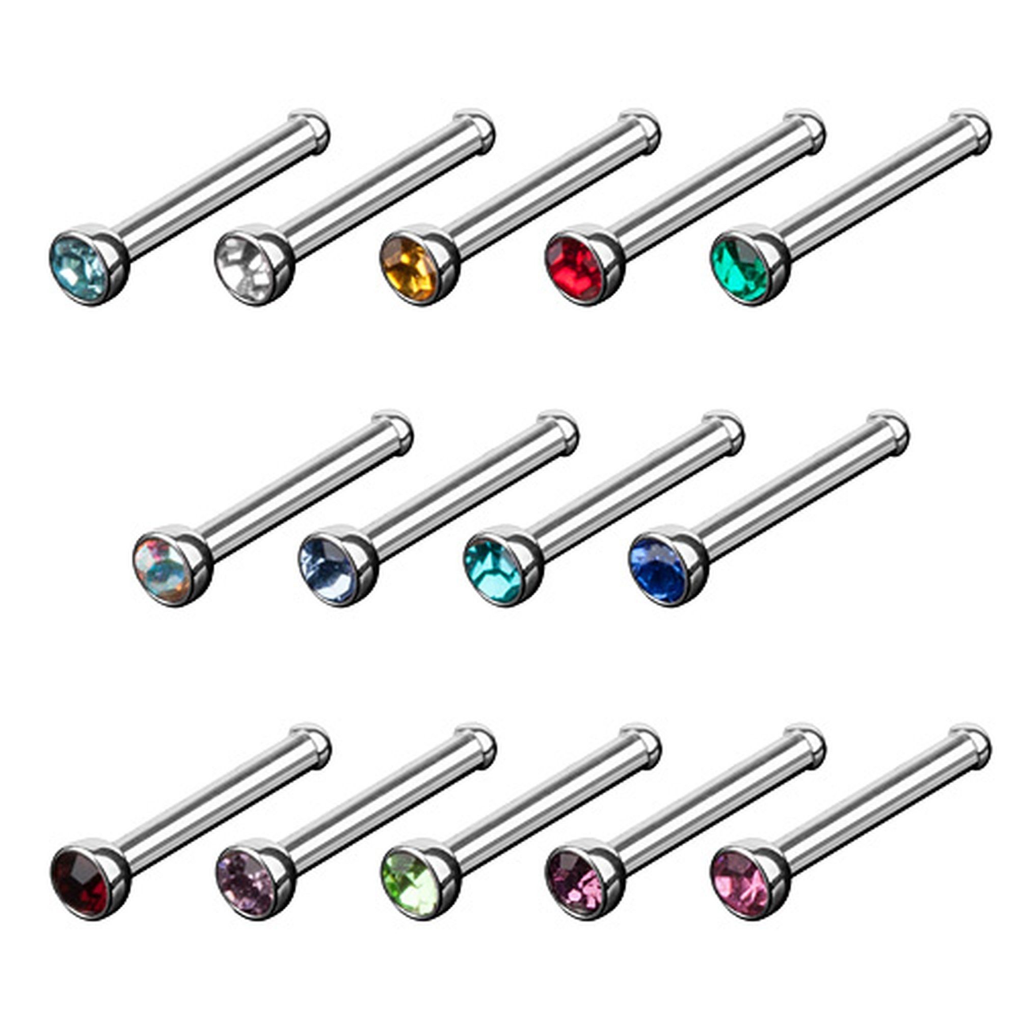 Taffstyle Nasenpiercing Piercing Barbell Lippe Piercing Kristall, Nase Nasenpiercing Ohrpiercing Stecker Nasenstecker Tragus Ohr Intim mit Rosa Helix