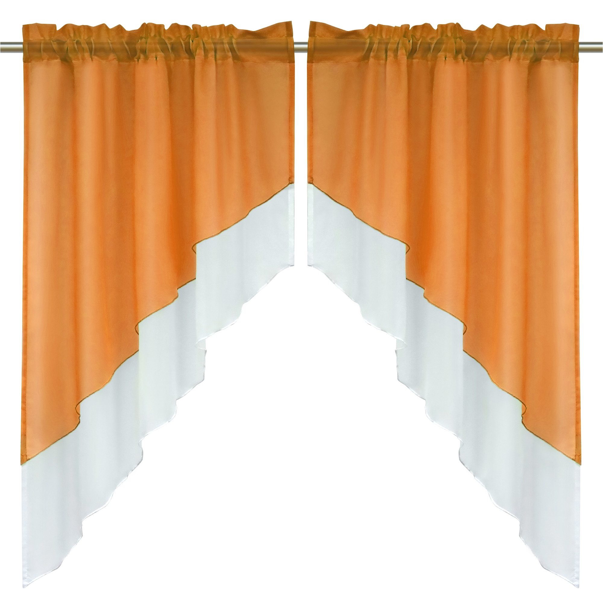 Delien Scheibengardine Beyza (2 St), Stangendurchzug, transparent, Zweifarb günstig online kaufen