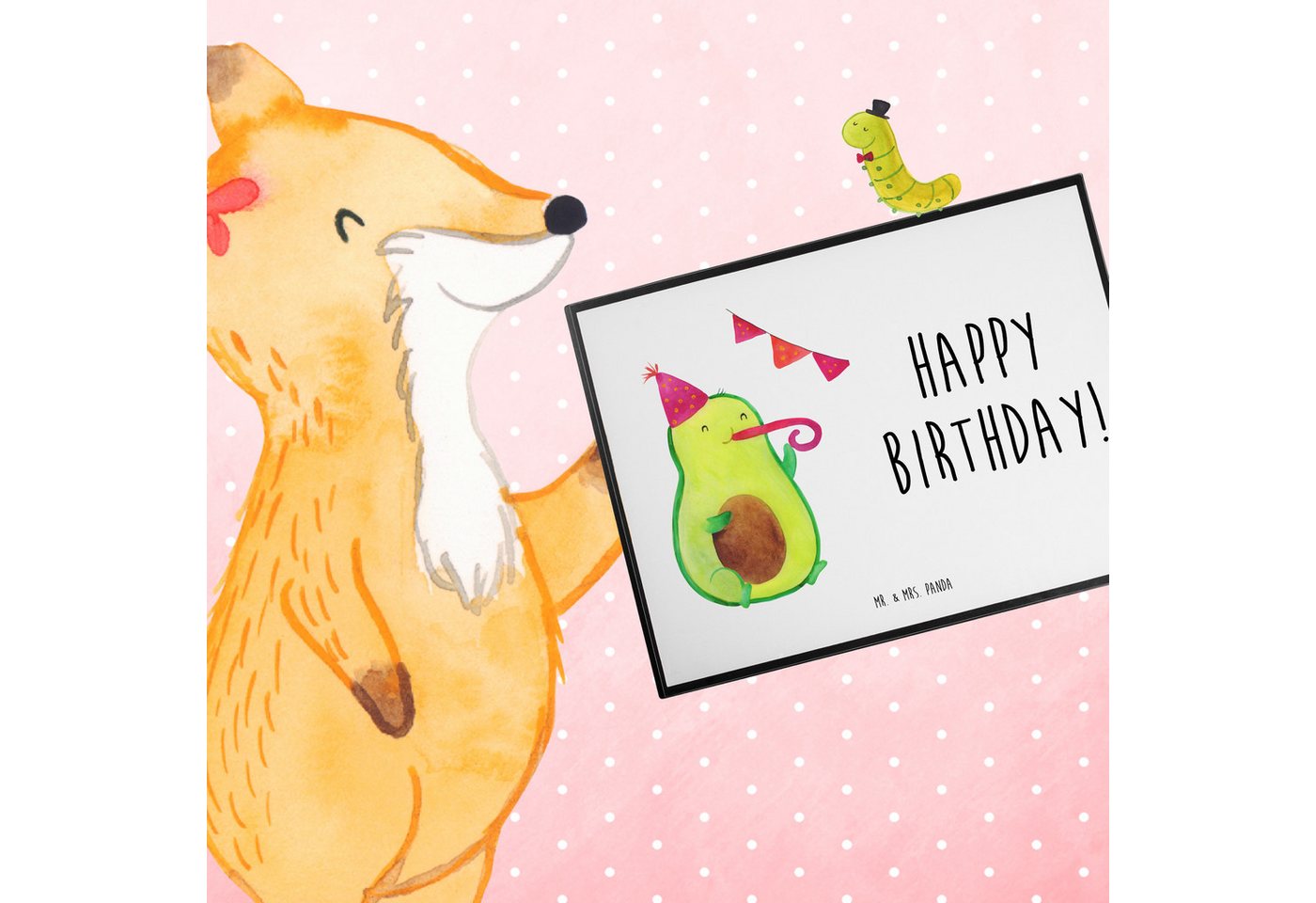 Thumbnail - Mr. & Mrs. Panda Schreibtischunterlage Avocado Geburtstag - Weiß - Geschenk, Schreibtischunterlage Groß, Par, (Packung, ...