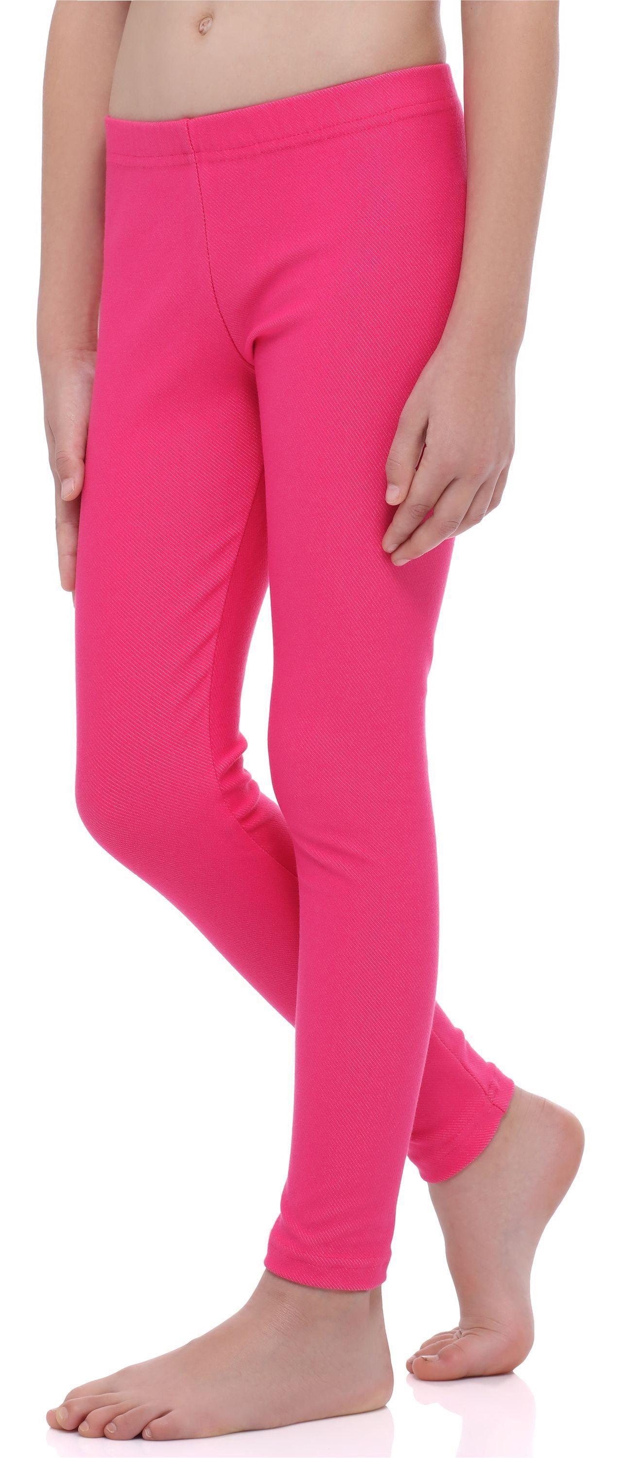 Bund Mädchen Leggings Leggings Merry Baumwolle elastischer MS10-251 Style Lange Rosa aus (1-tlg)
