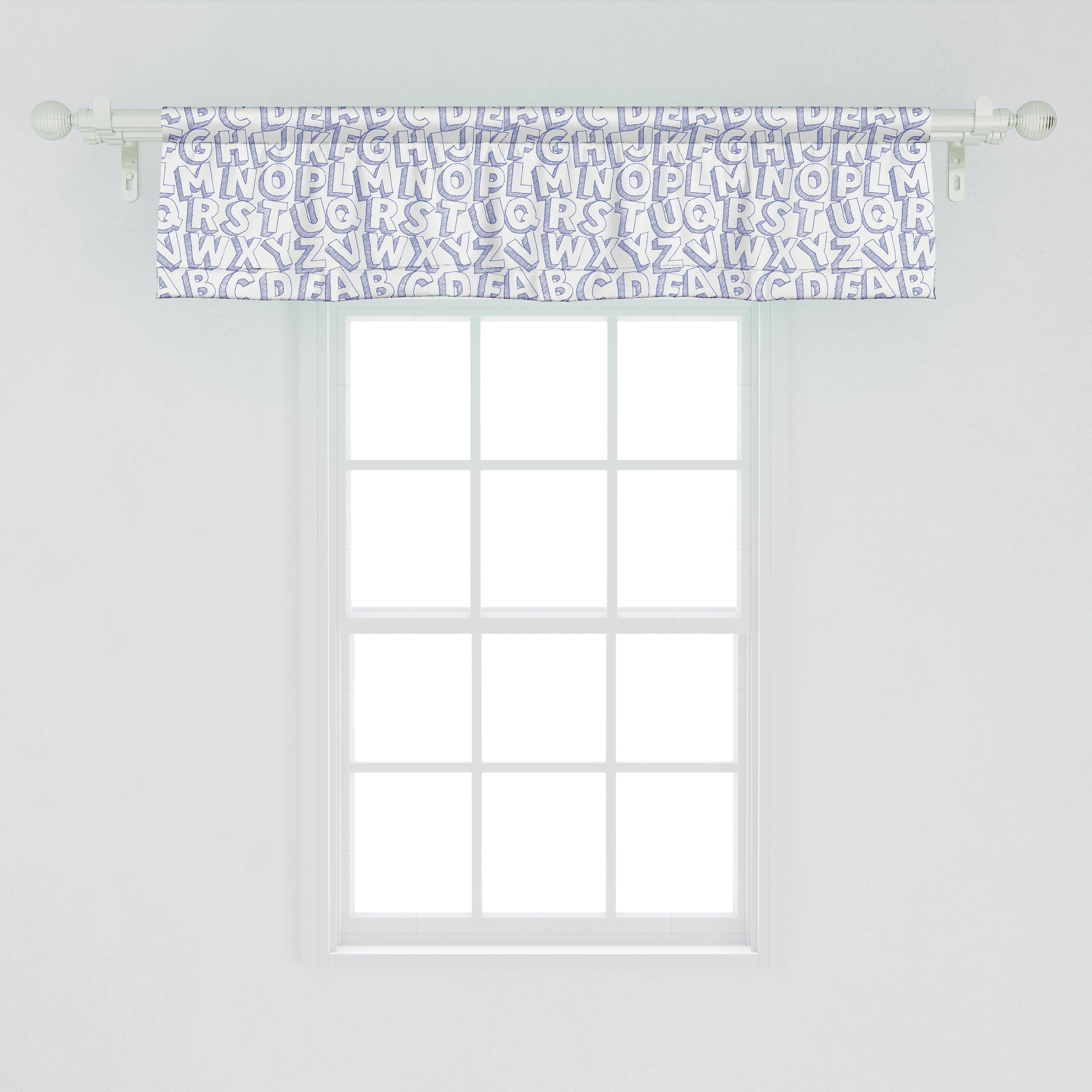 Großbuchstaben Vorhang Gekritzel Scheibengardine Schlafzimmer Dekor Volant für Stangentasche, mit Abakuhaus, Küche Microfaser,