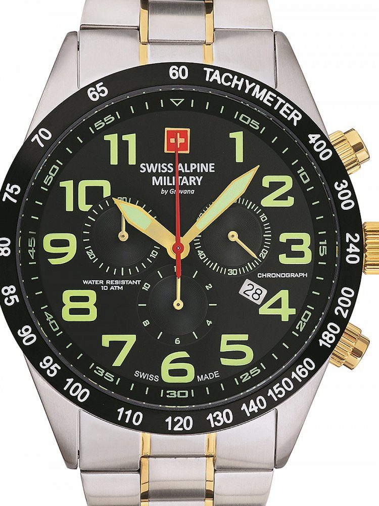 7047.9147 Alpine Chronograph Military 45mm Swiss Alpine 10ATM, Military Quarzuhr Swiss
