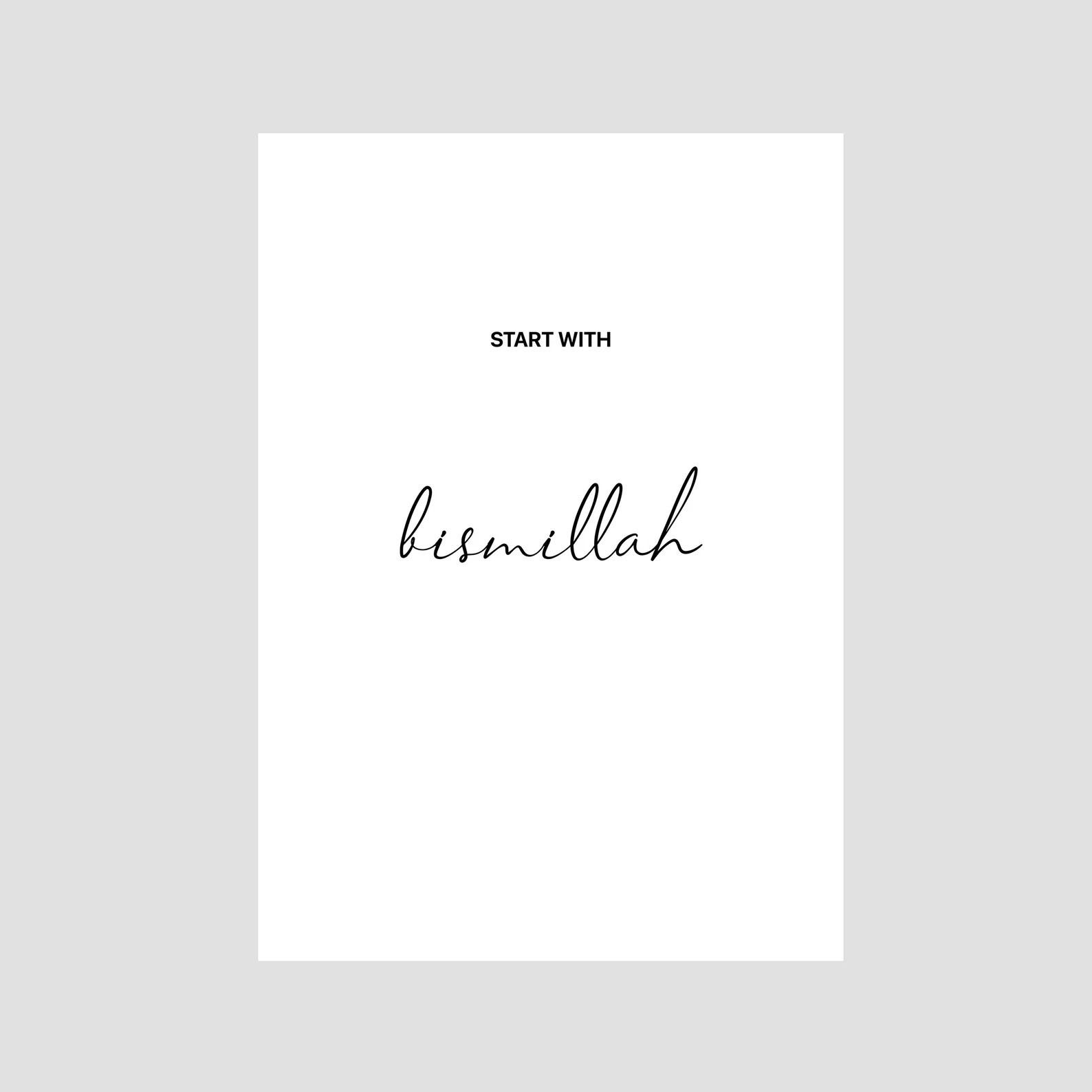 WANDKIND Poster Start with Bismillah 3er Set Premium P701, Islamisches Poster