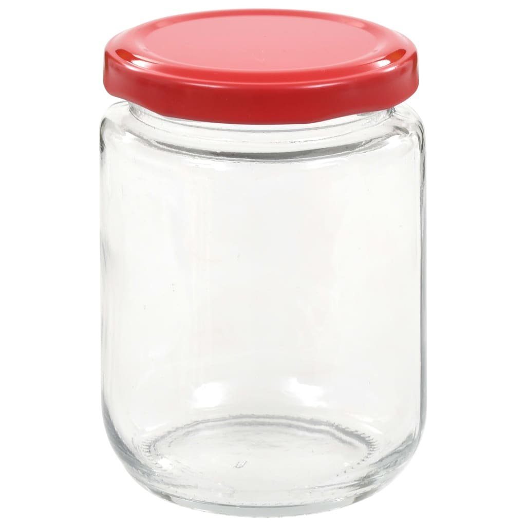 Marmeladengläser Einmachglas Rotem 230 Deckel mit ml 48 vidaXL Stk.