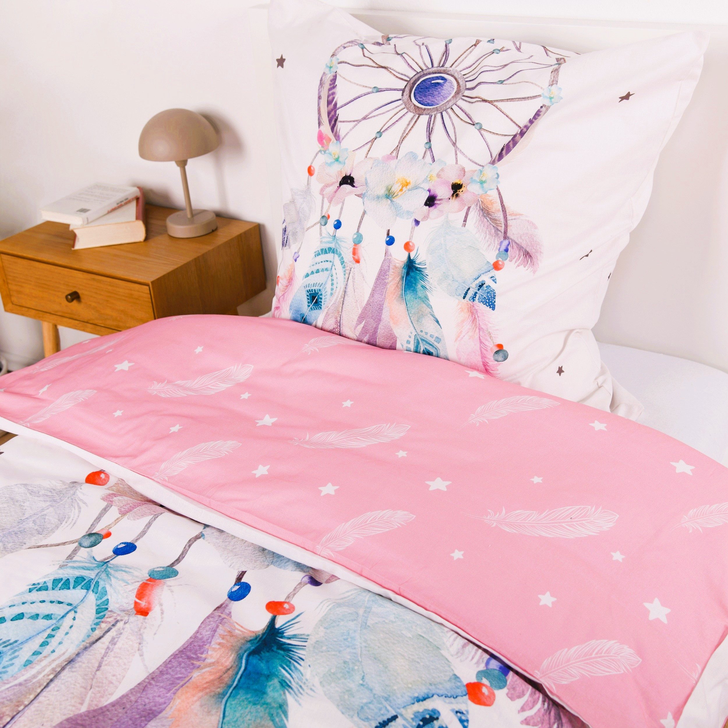 Familando Jugendbettwäsche Traumfänger Rosa Boho Style günstig online kaufen