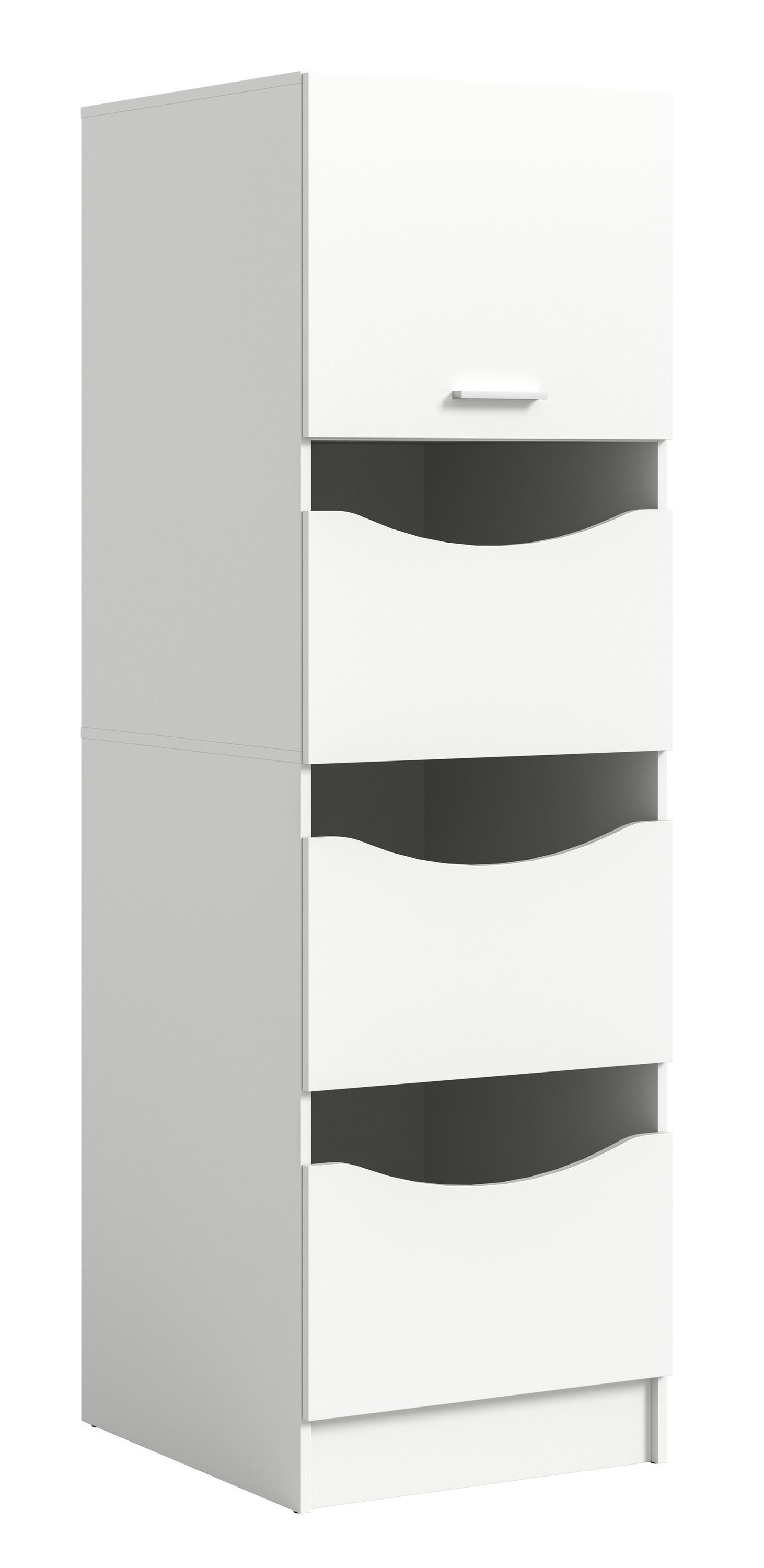 Aileenstore Mehrzweckschrank POLAR 60 cm Breite, Weiß, 3 Türen
