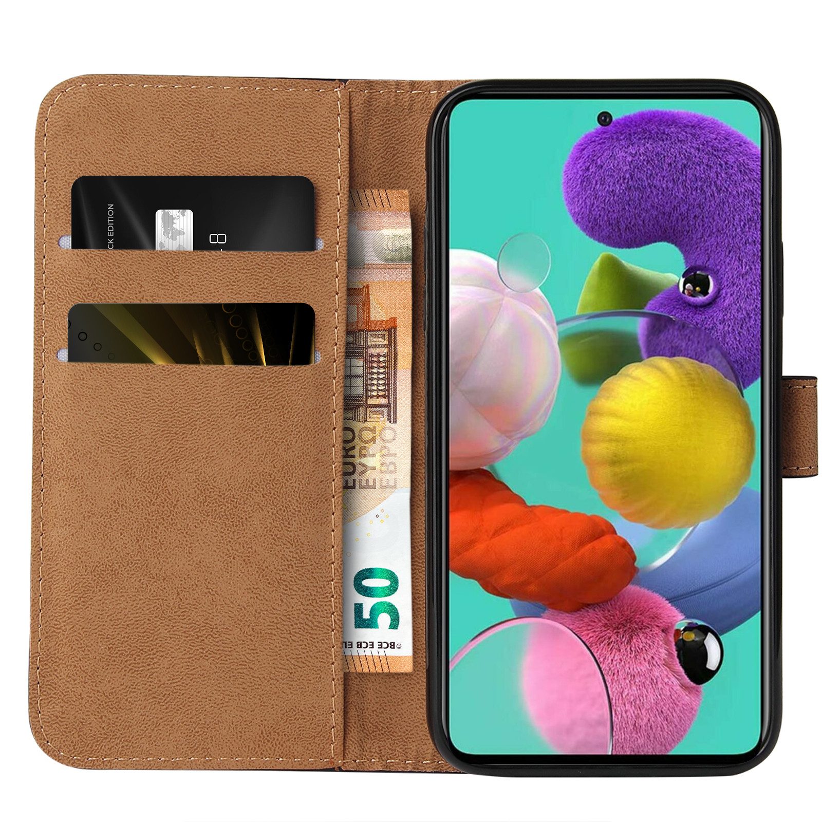 Tec-Expert Handyhülle Klapp Hülle für Samsung Galaxy A51 6.5 Zoll, 6.5, Flip Case für Samsung Galaxy A51