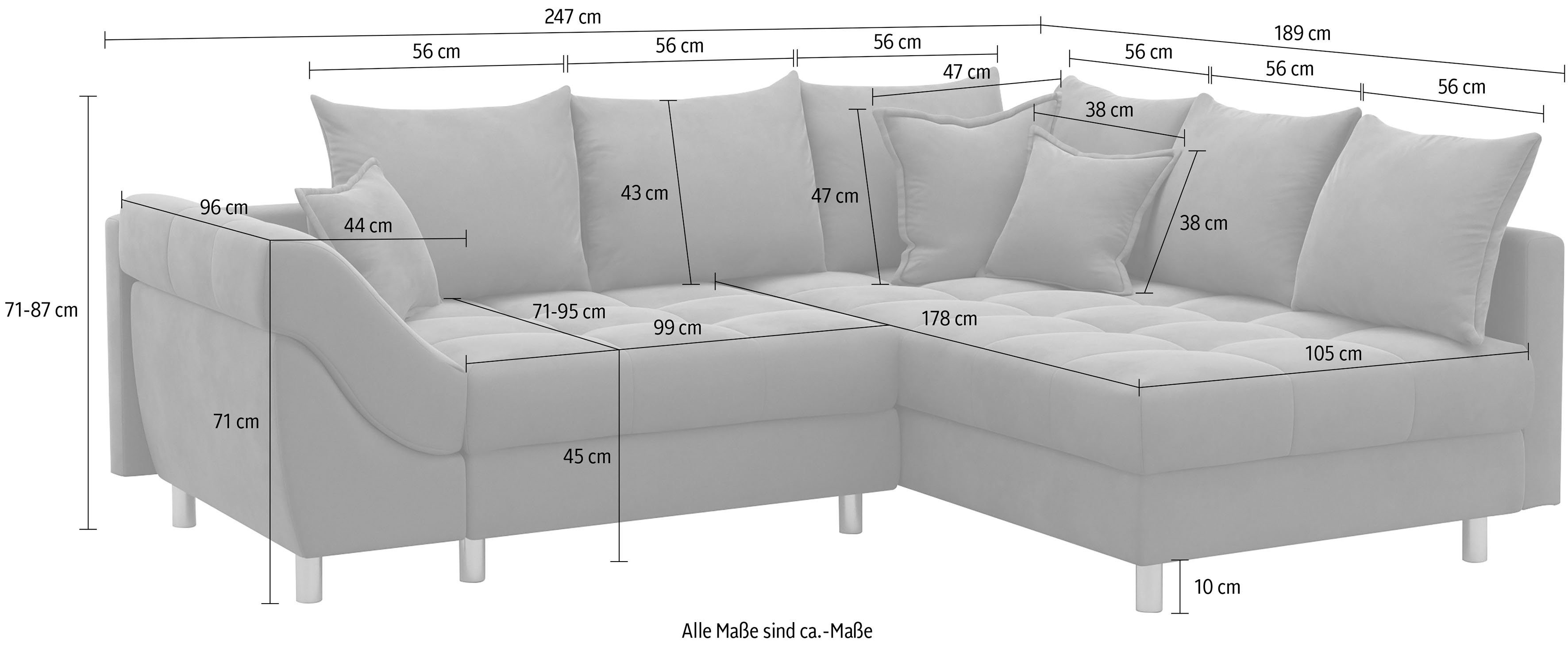 Recamiere Joseli, COLLECTION links Ecksofa inklusive montierbar rechts oder Federkern, AB