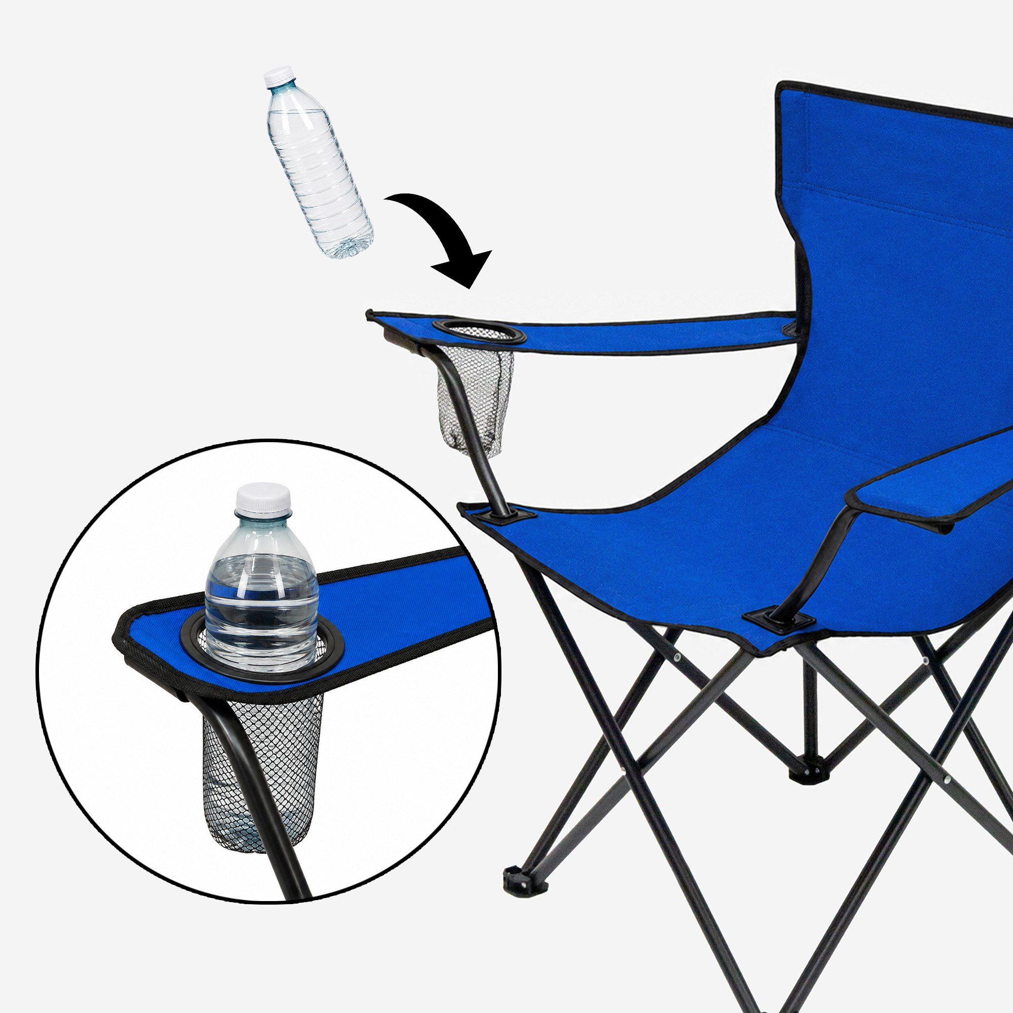 Cozyvibe Campingstuhl Campingstuhl faltbar Klappstuhl Camping Stuhl stabil leicht XXL Robust (Spar-Set, 2 St), 2er Set Campingstühle Anglerstuhl Faltstuhl Set für Angeln & Strand
