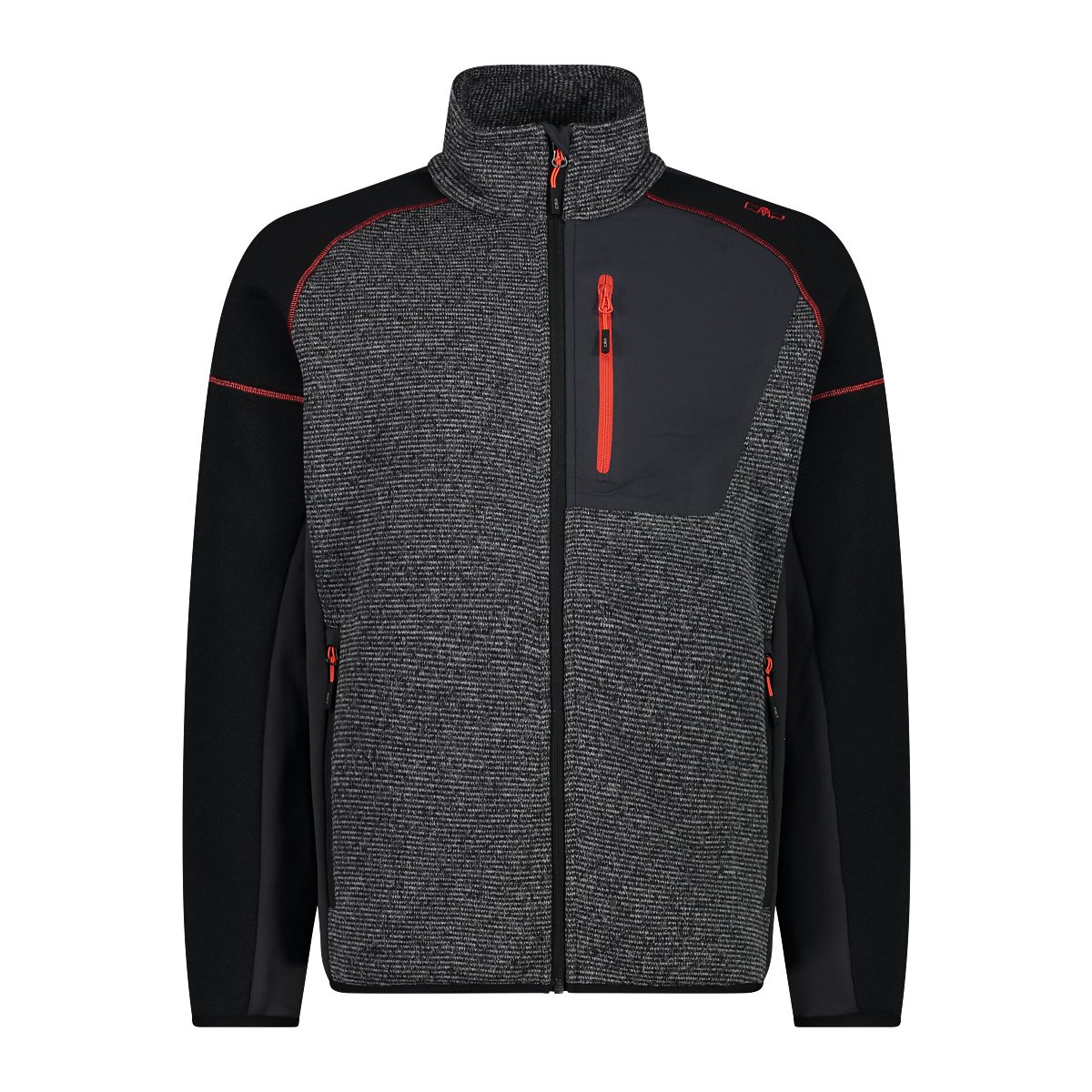 CMP Sweatjacke / speziell Jacket Fleece 49PU Man nero verarbeitetes Fleece Knit-Tech grey