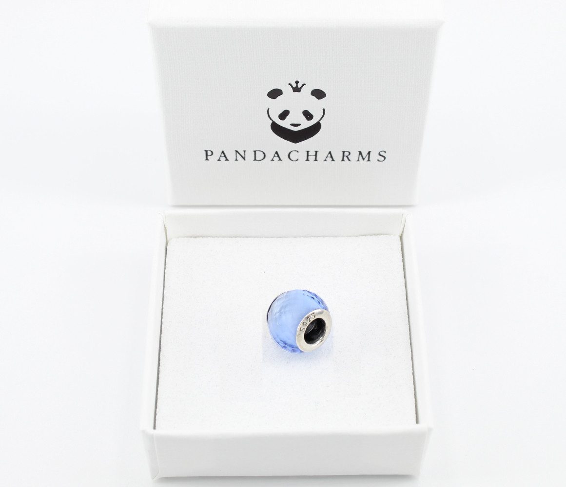 PANDACHARMS Bead Kleiner Blauer Facettenglas Charm für Armband, Hülse aus 9 günstig online kaufen
