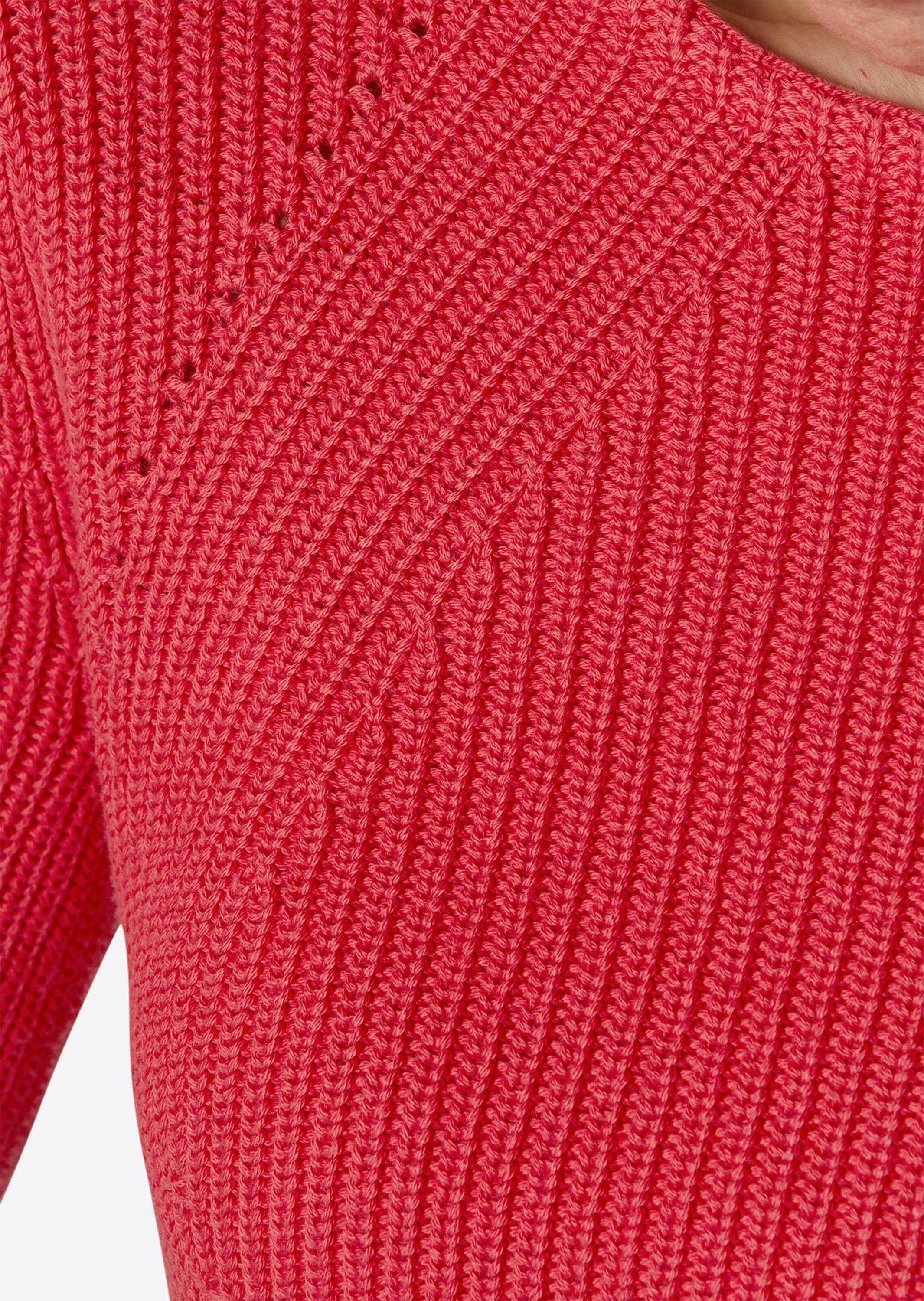 rot Pullover Strickpullover GOLDNER reiner aus Baumwolle Figurschmeichelnder