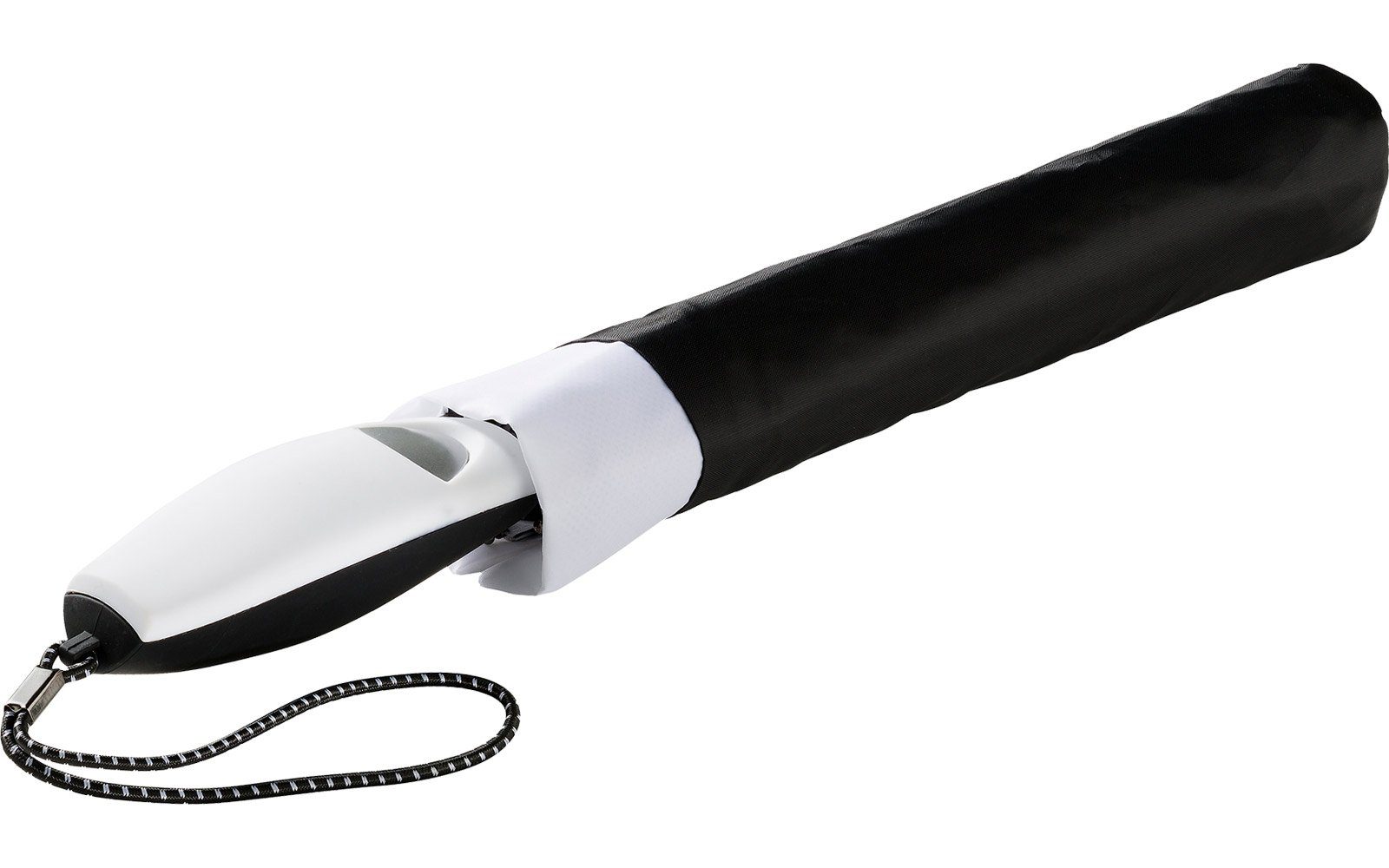 Impliva Taschenregenschirm Falconetti Auf-Automatik farblich schwarz-weiß auffallend Griff, passender