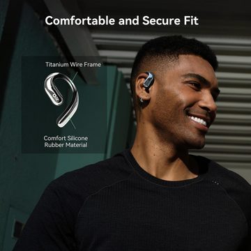 Oladance OWS Pro Open mit Multipoint-Verbindung bis zu 58 StundenWiedergabezeit In-Ear-Kopfhörer (Flexibler Titanbügel und breite Stützfläche für sicheren Halt den ganzen Tag., inklusive Ladehülle, hochwertige 23 * 10mm Treiber)