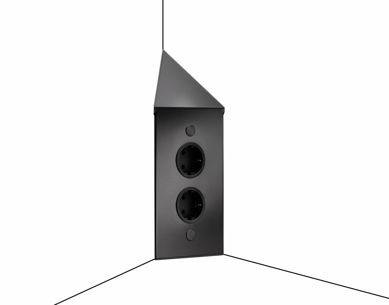 Thebo Eck-Steckdosenelement Mira ES3 schwarz matt 7053141 Mehrfachsteckdose