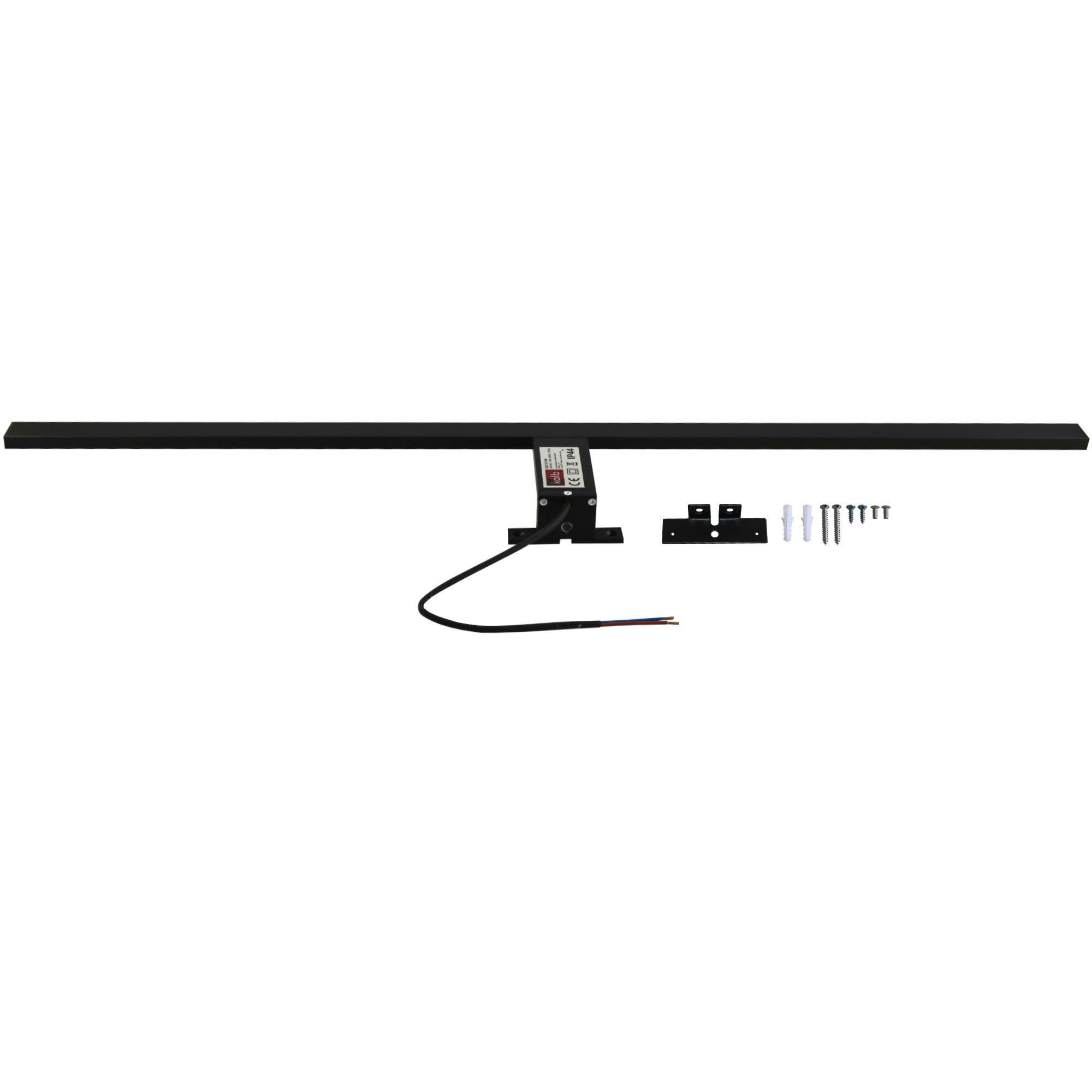 kalb LED Spiegelleuchte 100cm LED Badleuchte Badlampe Spiegellampe 230V, schwarz, neutralweiß