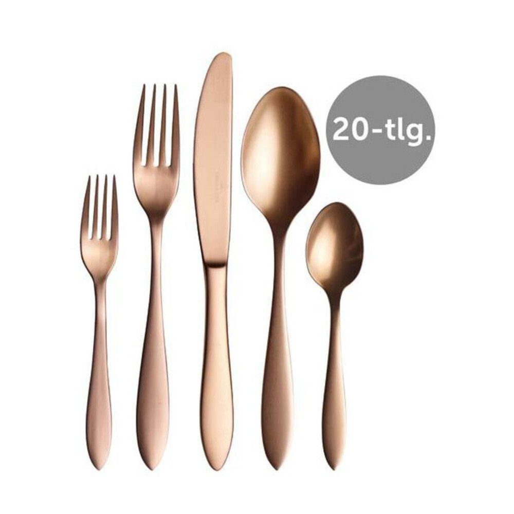 Villeroy & Boch Besteck-Set Tafelbesteck-Set 20-tlg. Manufacture Edelstahl kupfer (20-tlg), Edelstahl, Tafelbesteck-Set, 40,00cm, Edelstahl, gold