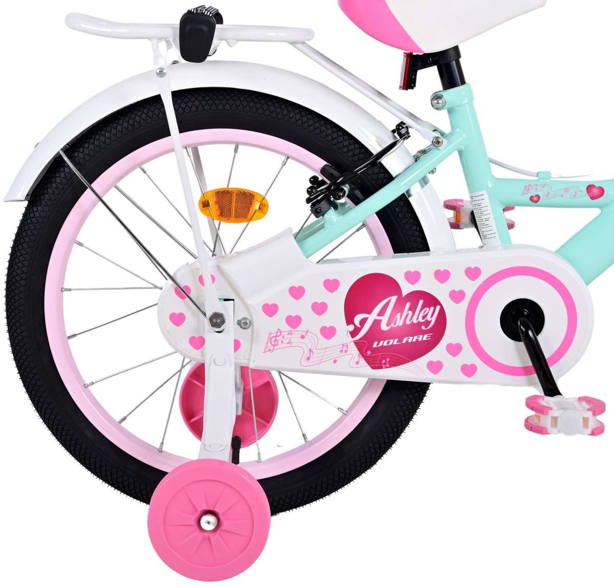 T&Y Trade Kinderfahrrad 18 Zoll Fahrrad Kinder Mädchen Fahrrad Mädchenfahrrad Rad Ashley 31836, 1 Gang, Rücktrittbremse, Gepäckträger, Stützräder, Korb, Seitenständer