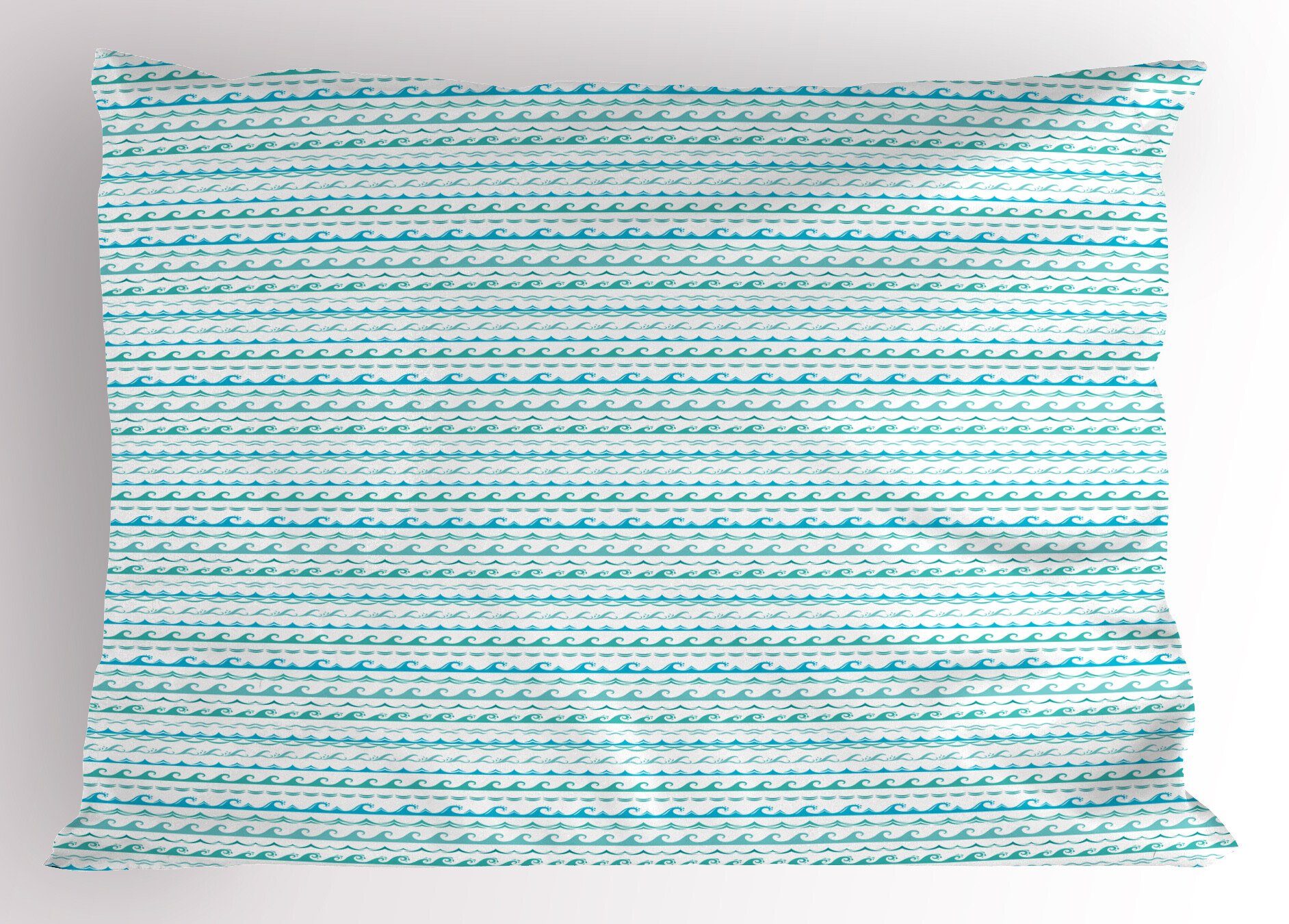 Kurven Queen Kissenbezüge Dekorativer (1 Gedruckter Size Stück), Wasser und Kopfkissenbezug, Wellen Abakuhaus Meer blau