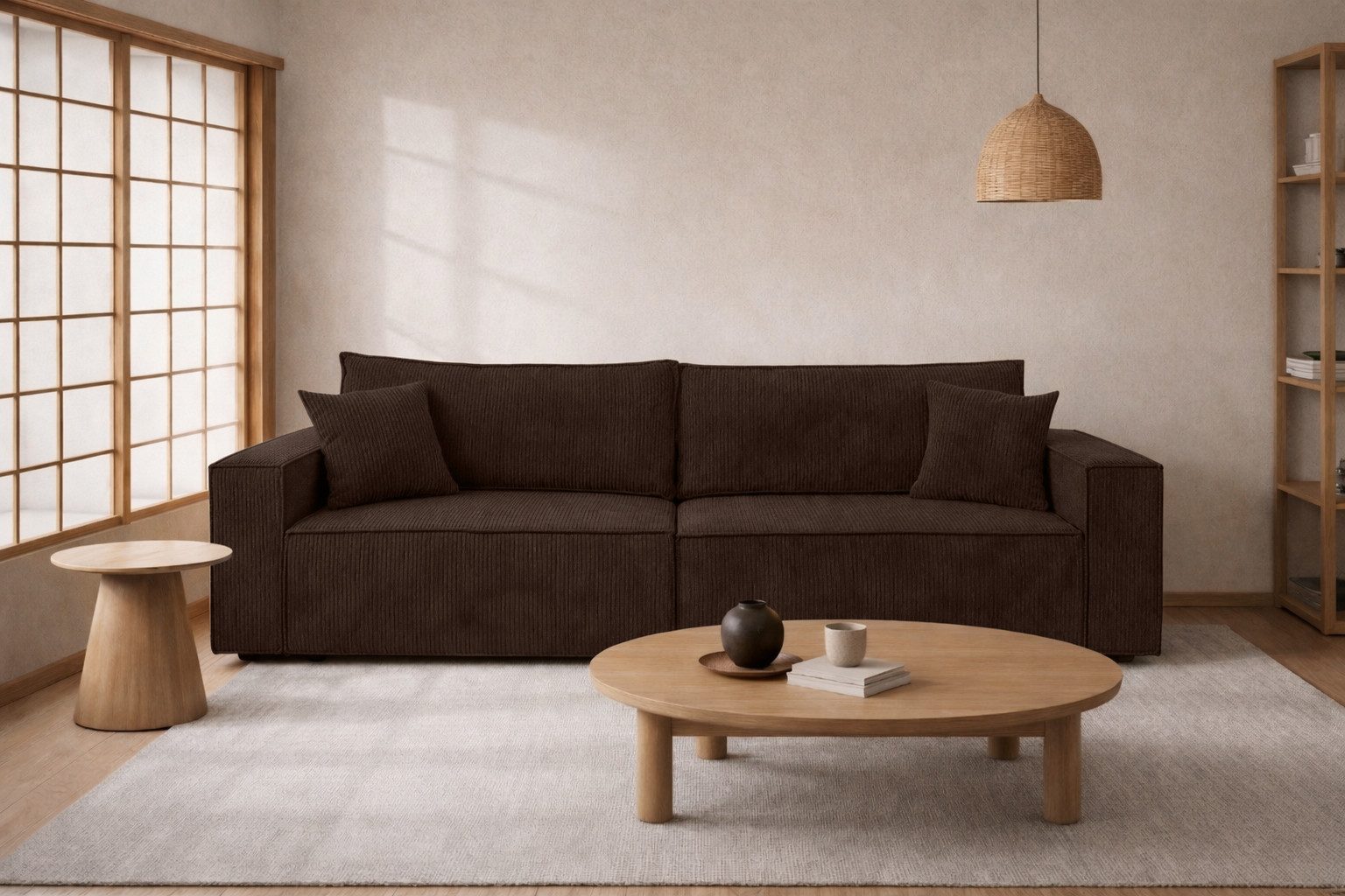 Kaiser Möbel Schlafsofa Sofa mit Schlaffunktion und Bettkasten Cordstoff Poso, BEST SCORNER, Für täglichen Schlaf geeignet