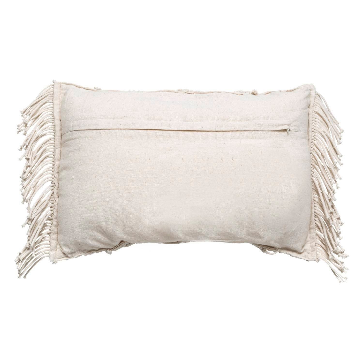 Atmosphera Créateur d'intérieur Dekokissen Dekokissen mit Fransen MACRAME, 30 x 50 cm, beige
