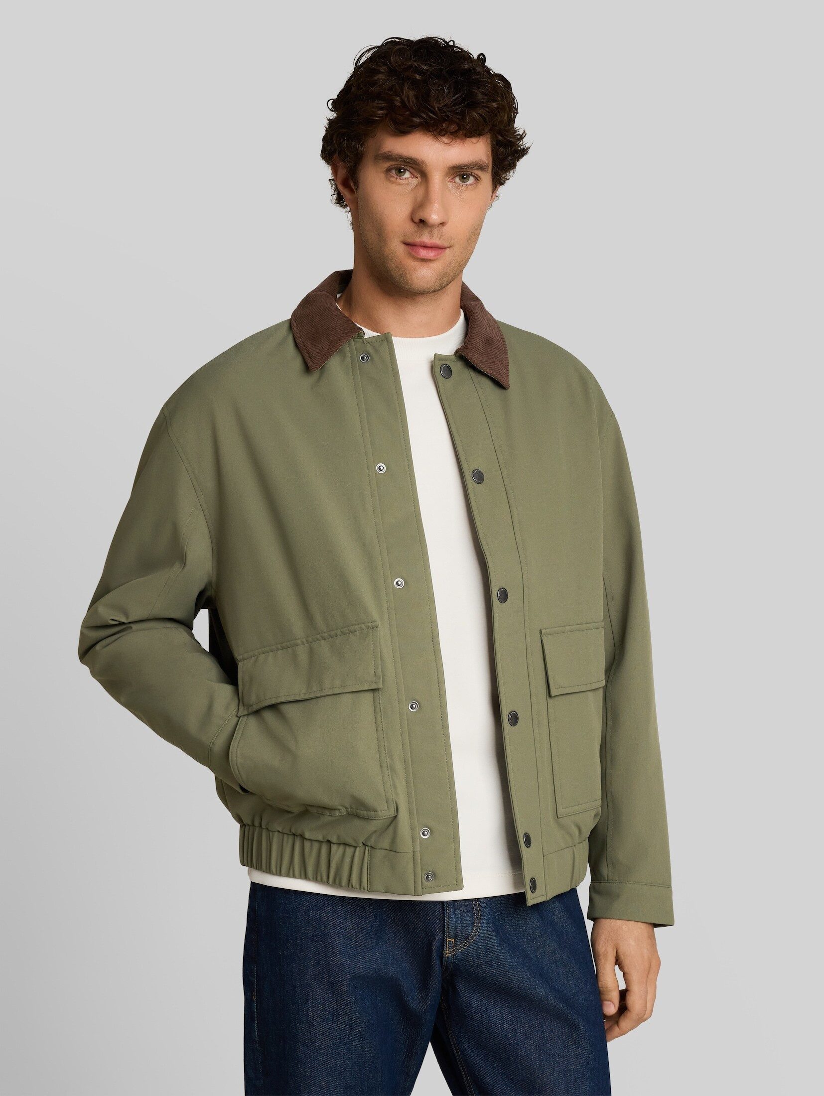 TOM TAILOR Denim Winterjacke Jacken Blouson Jacke mit Cord-Kragen
