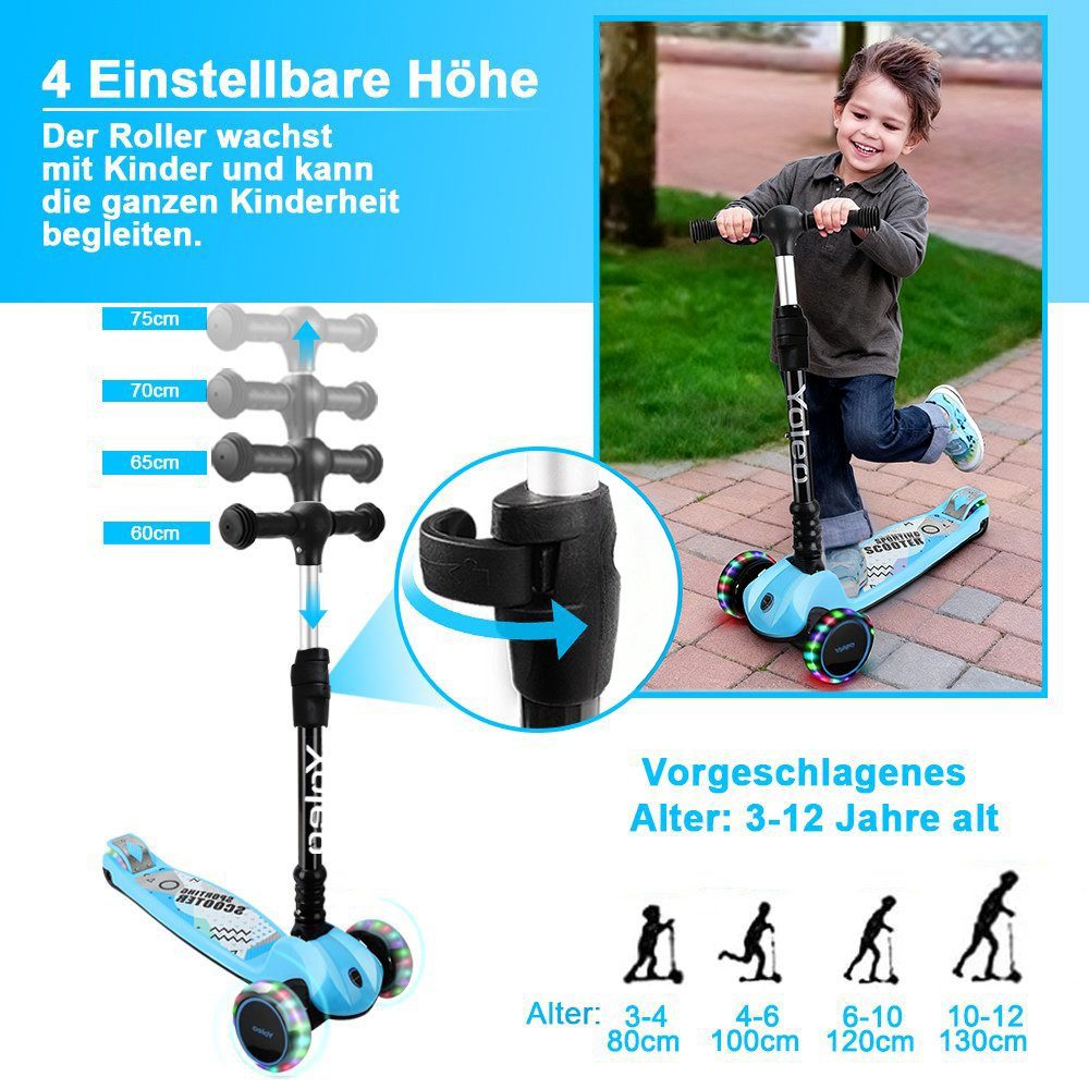 BremToy Scooter Faltbarer Kinderoller Kinderscooter Dreiradscooter ab 3 Jahre – Bild 3 von 5