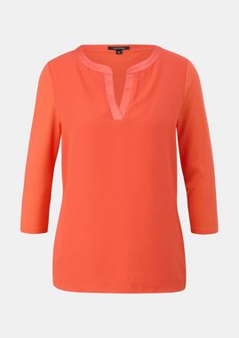 Comma Shirttop Satin-Crêpe-Shirt mit Tunika-Ausschnitt