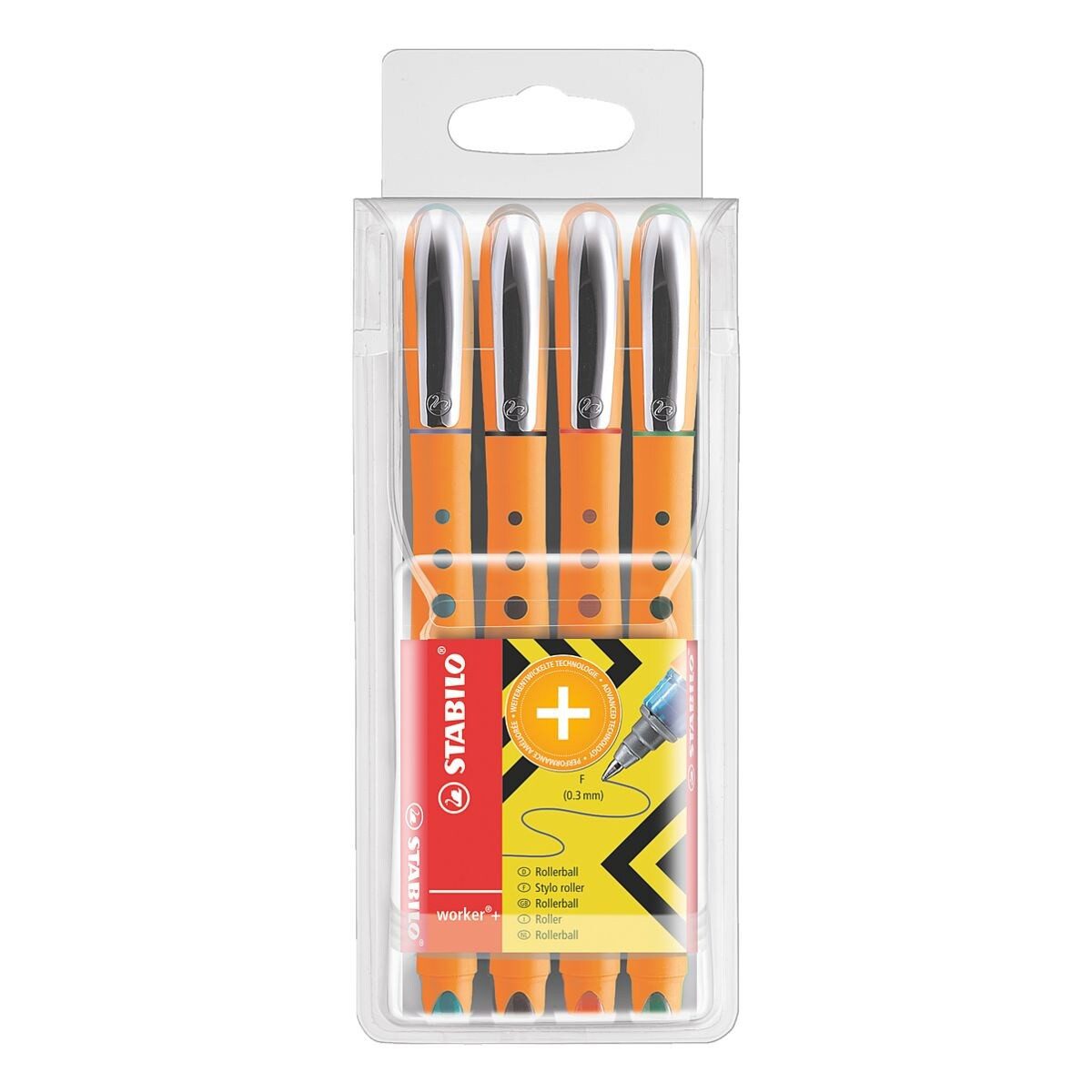 STABILO Tintenroller worker®+, 4er-Pack