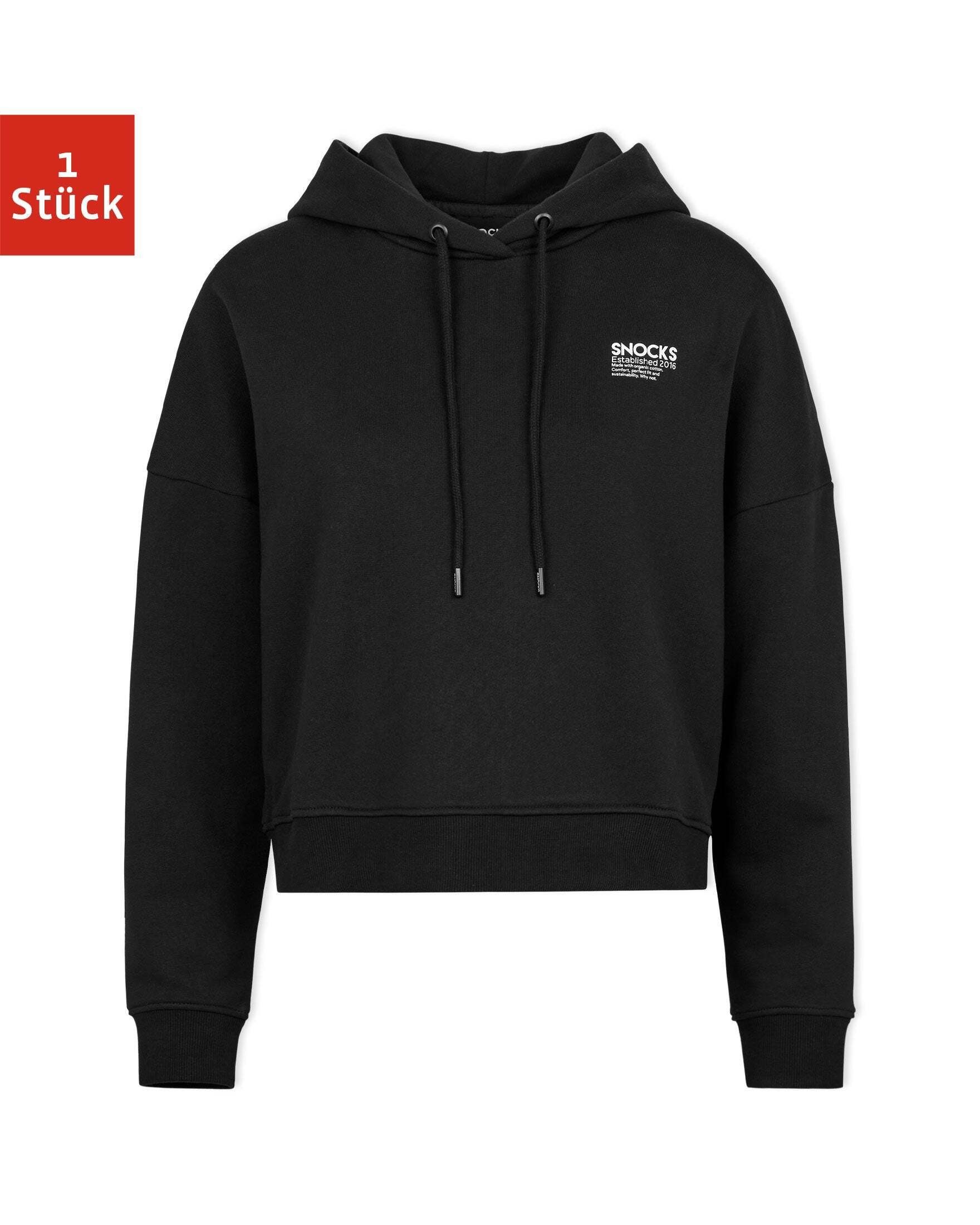 SNOCKS Hoodie Kapuzensweatshirt Pullover Sweater Crop Oversize (1-tlg) aus 100% Bio-Baumwolle, mit Aufdruck und Kapuze