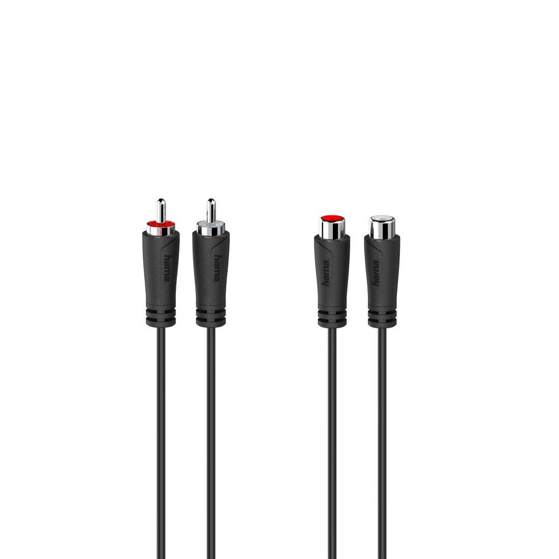 Hama Audio Verlängerungskabel, 2 Cinch Stecker, 2 Cinch Kupplungen, 3,0 m Audio-Kabel, Cinch, Cinch (300 cm)