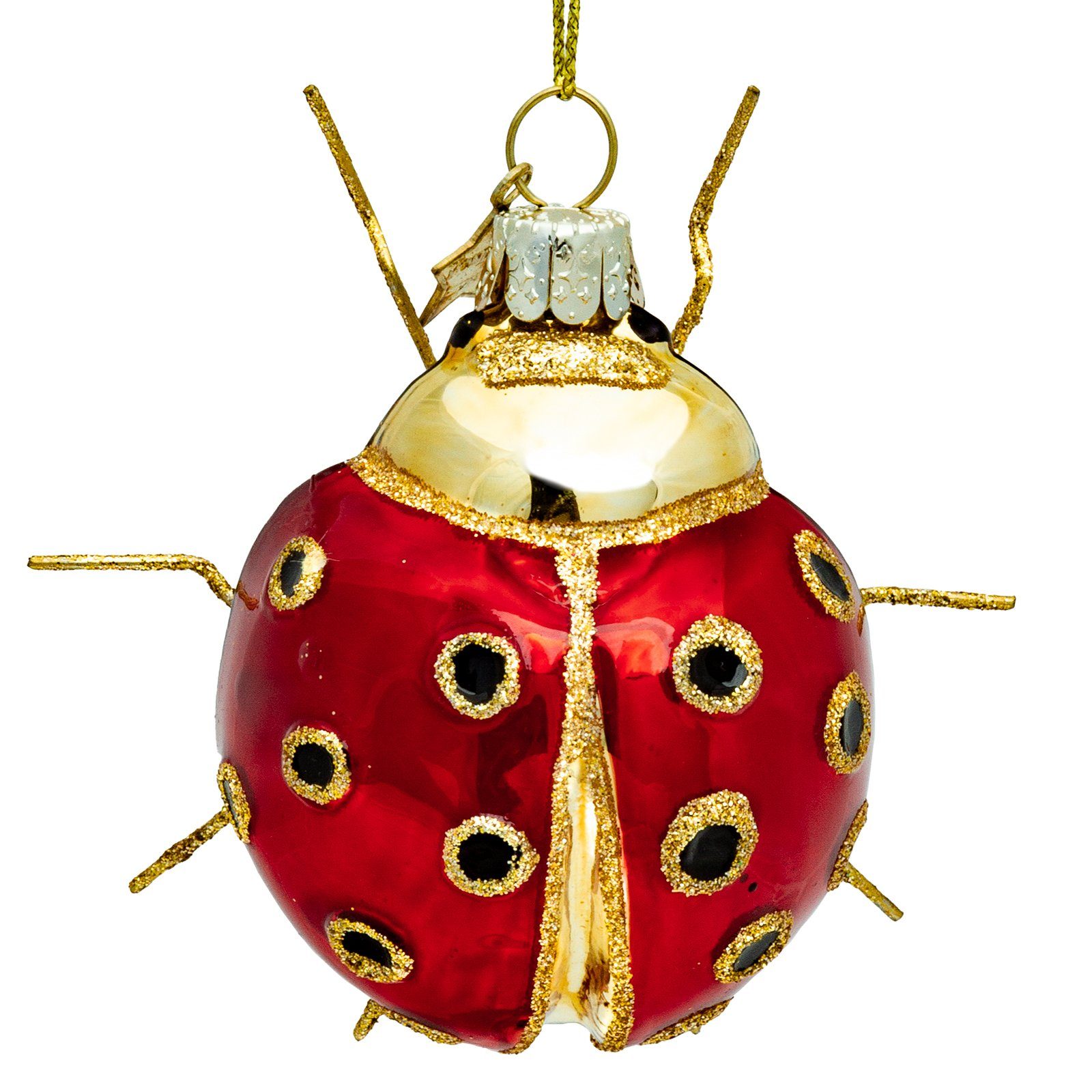 Christbaumschmuck SIKORA BS494 Marienkäfer Christbaumschmuck Glas Figur Weihnachtsbaum Anhänger