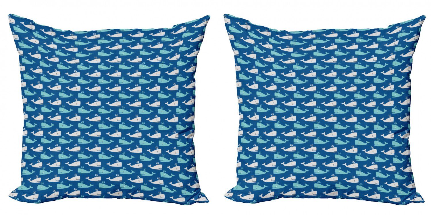 Kissenbezüge Modern Tiere Wal Ozean Bicolor Accent Doppelseitiger Stück), Digitaldruck, Abakuhaus (2