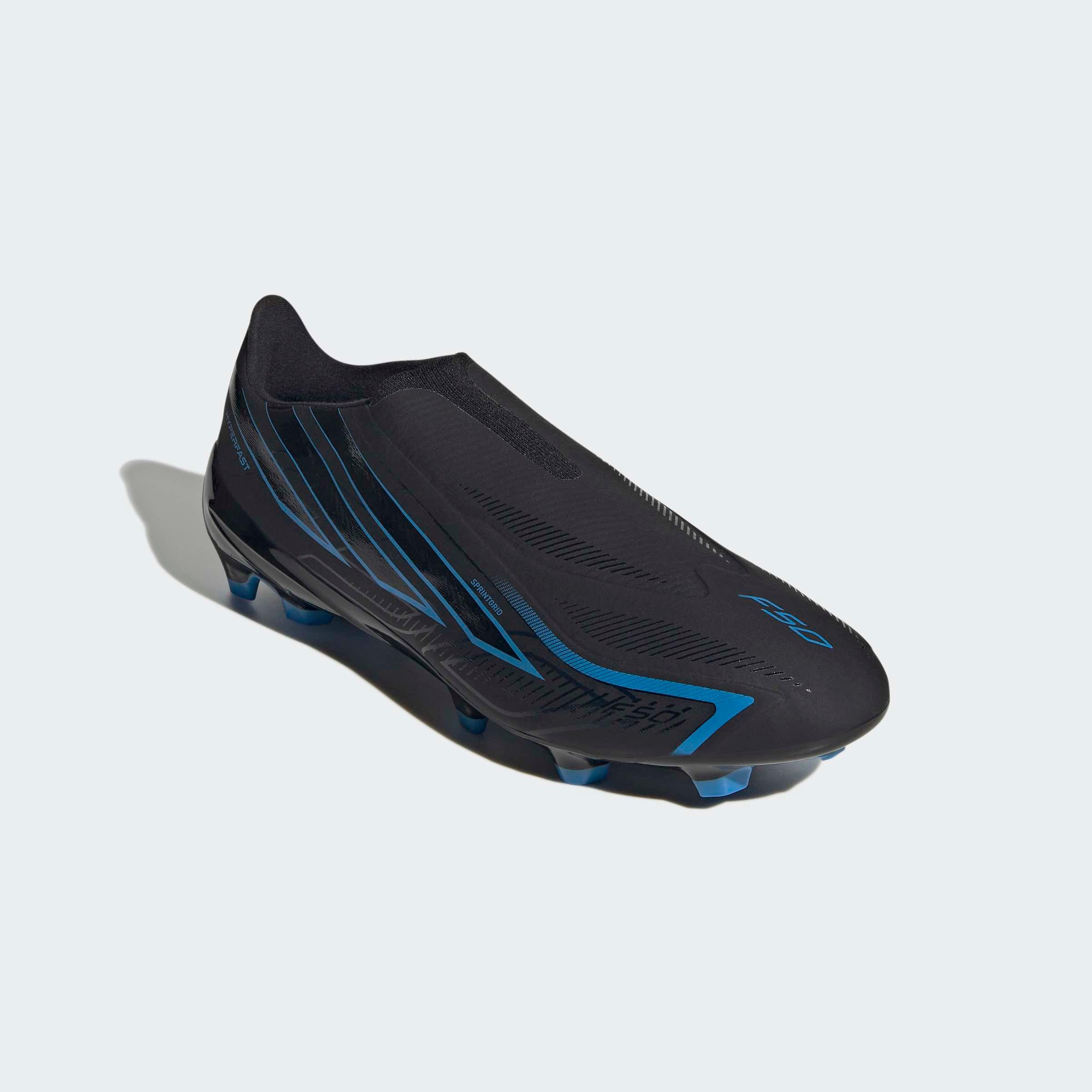 adidas Performance F50 HYPERFAST LEAGUE, FESTE BÖDEN, OHNE SCHNÜRSENKEL Fußballschuh Außensohle für Rasen und feste Böden