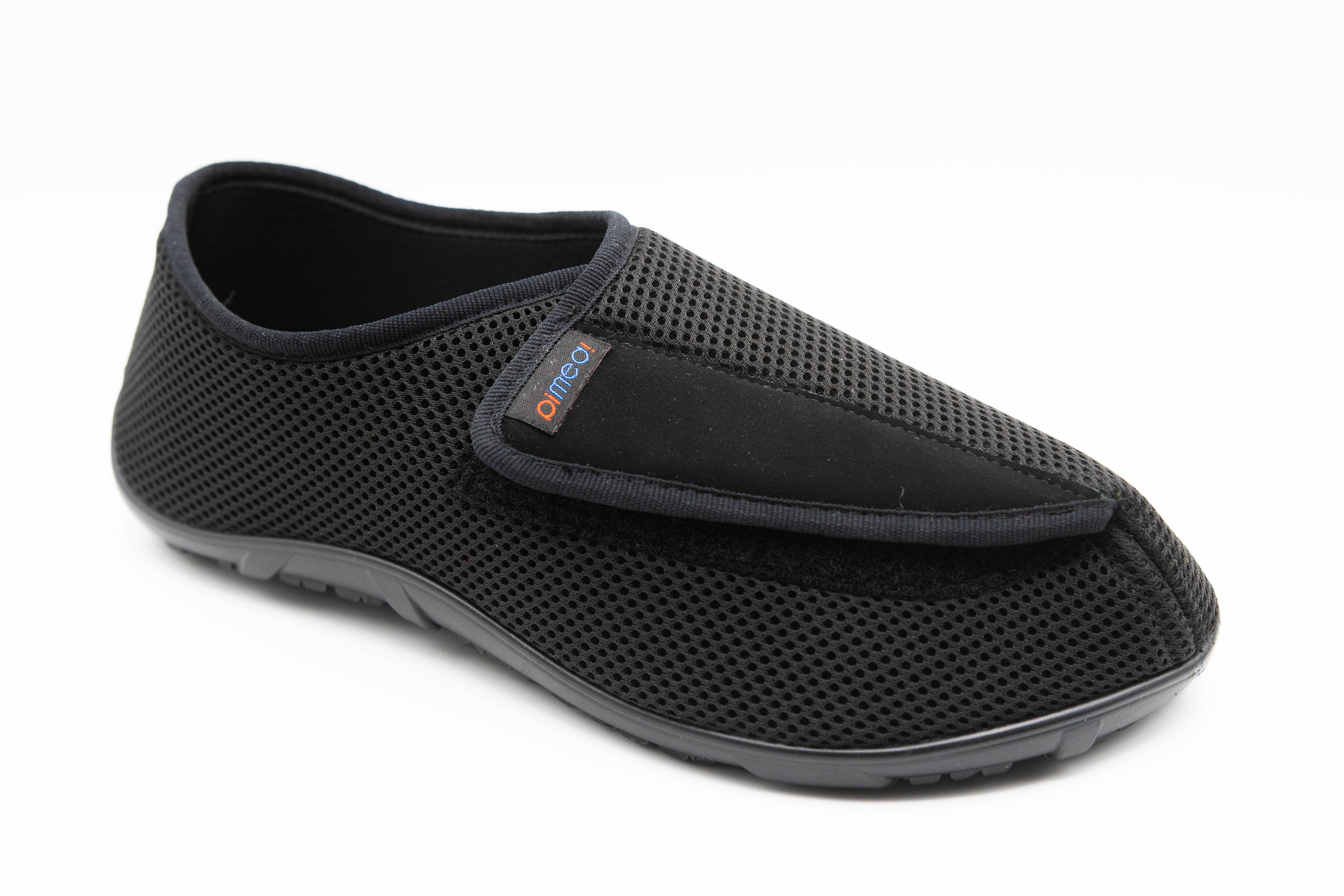 pifit! Verbandschuh "comfortable", Stretch, Mesh, schwarz, 32240 Barfußschuh Weitenregtulierung durch starken Klettverschluss