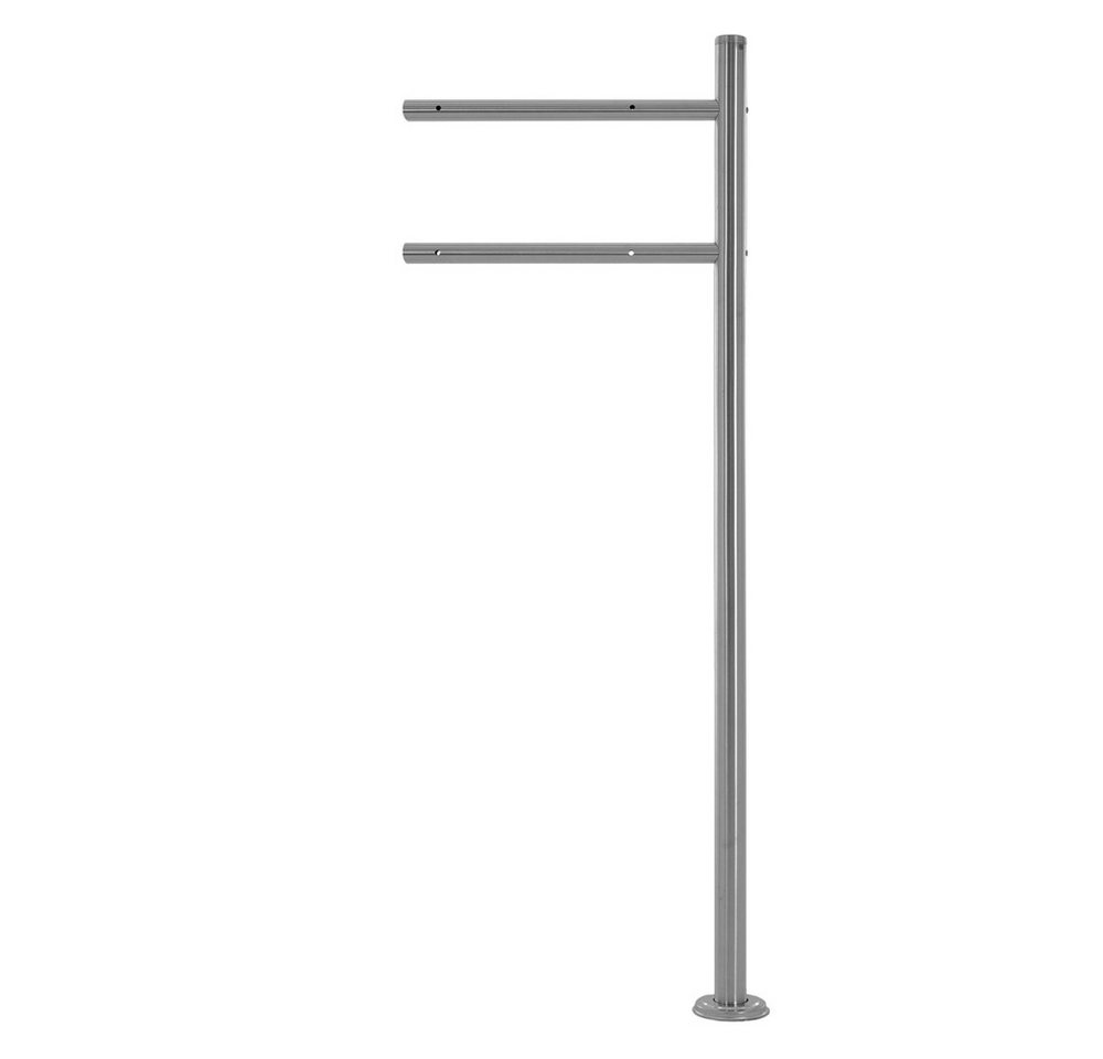 ML-DESIGN Briefkastenständer Standfuß aus Edelstahl für Wandbriefkasten Briefkastenpfosten, Ständer, (Silber rund Höhe 120 cm Freistehend Halterung für Briefkasten)