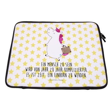 Mr. & Mrs. Panda Laptop-Hülle Einhorn Koffer - Weiß - Geschenk, Einhörner, Pegasus, Tasche, witzig